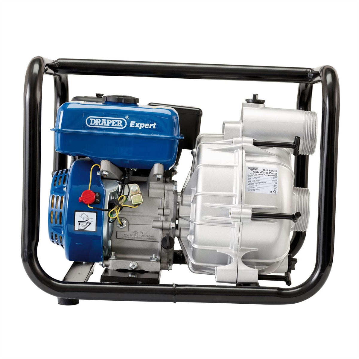 Draper Expert Petrol Trash Water Pump 750L/min 7HP 16128  White Rose Tools