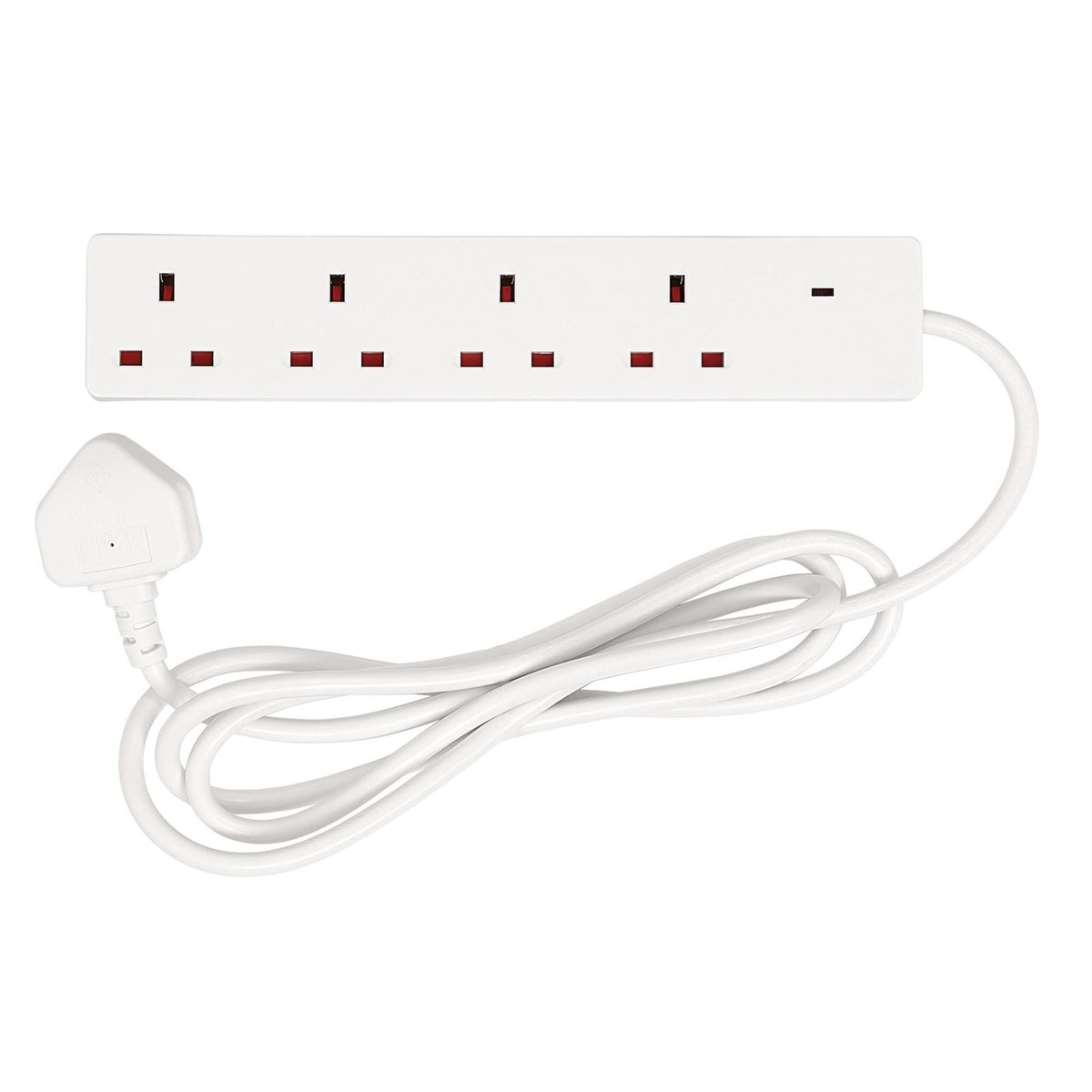 Draper 4 Way White Extension Lead 2m 30891  White Rose Tools