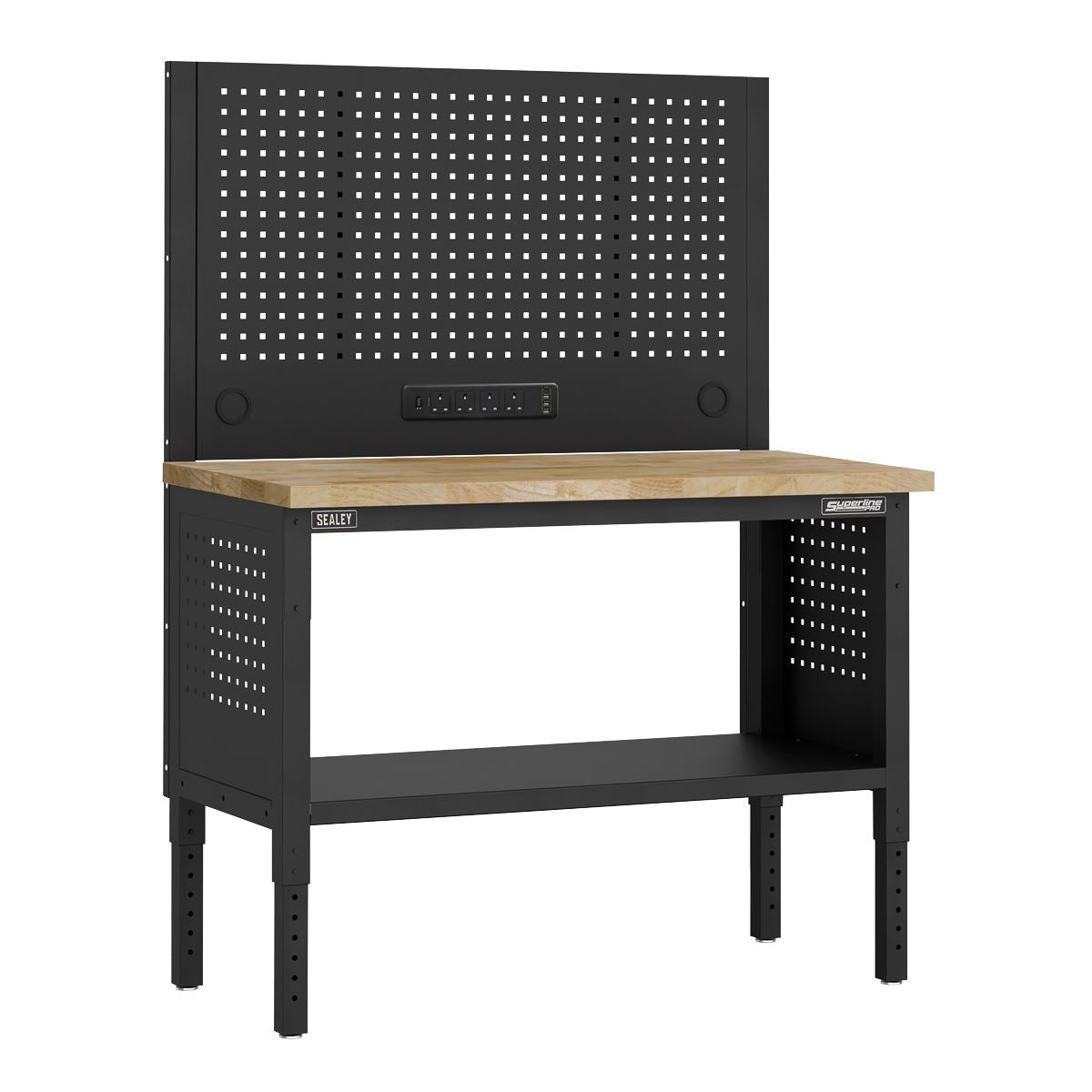 Sealey Superline Pro Superline PRO® Modular Workbench with Pegboard Back Panel Wooden Worktop 1265mm