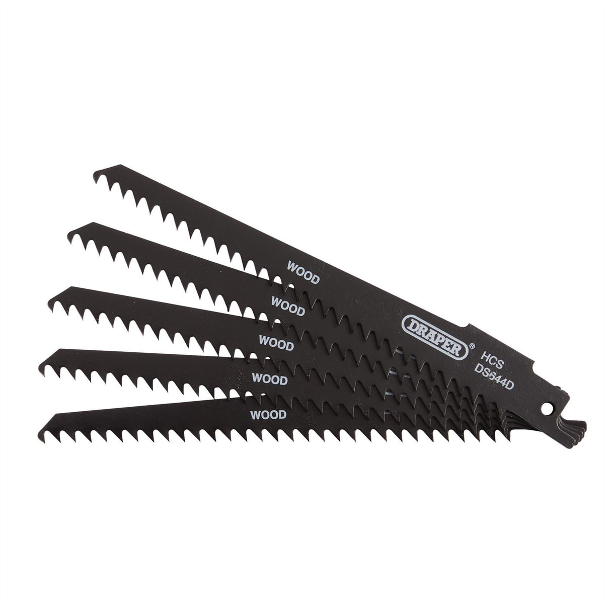 Draper Reciprocating Saw Blades for Wood and Plastic Cutting 150mm 6tpi (Pack of 5) 43430  White Rose Tools