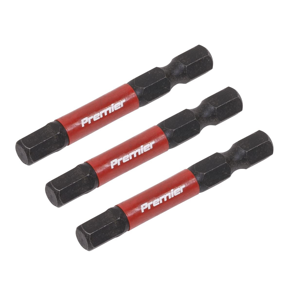 Sealey Premier Hex 6mm Impact Power Tool Bits 50mm - 3pc 