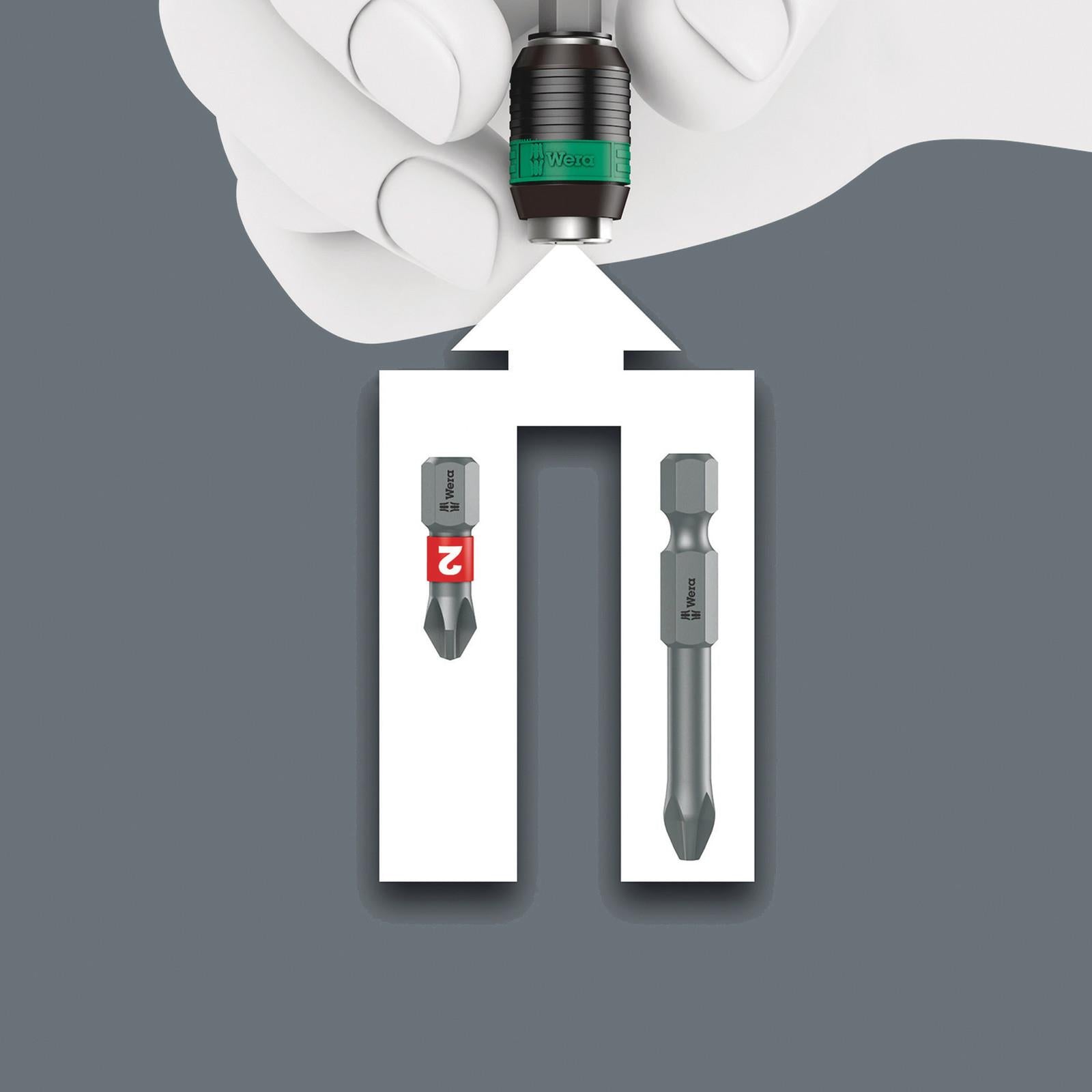 Wera Ratchet Screwdriver Kraftform Kompakt Pistol RA-R 2 with Holster 13 Pieces PH PZ TX
