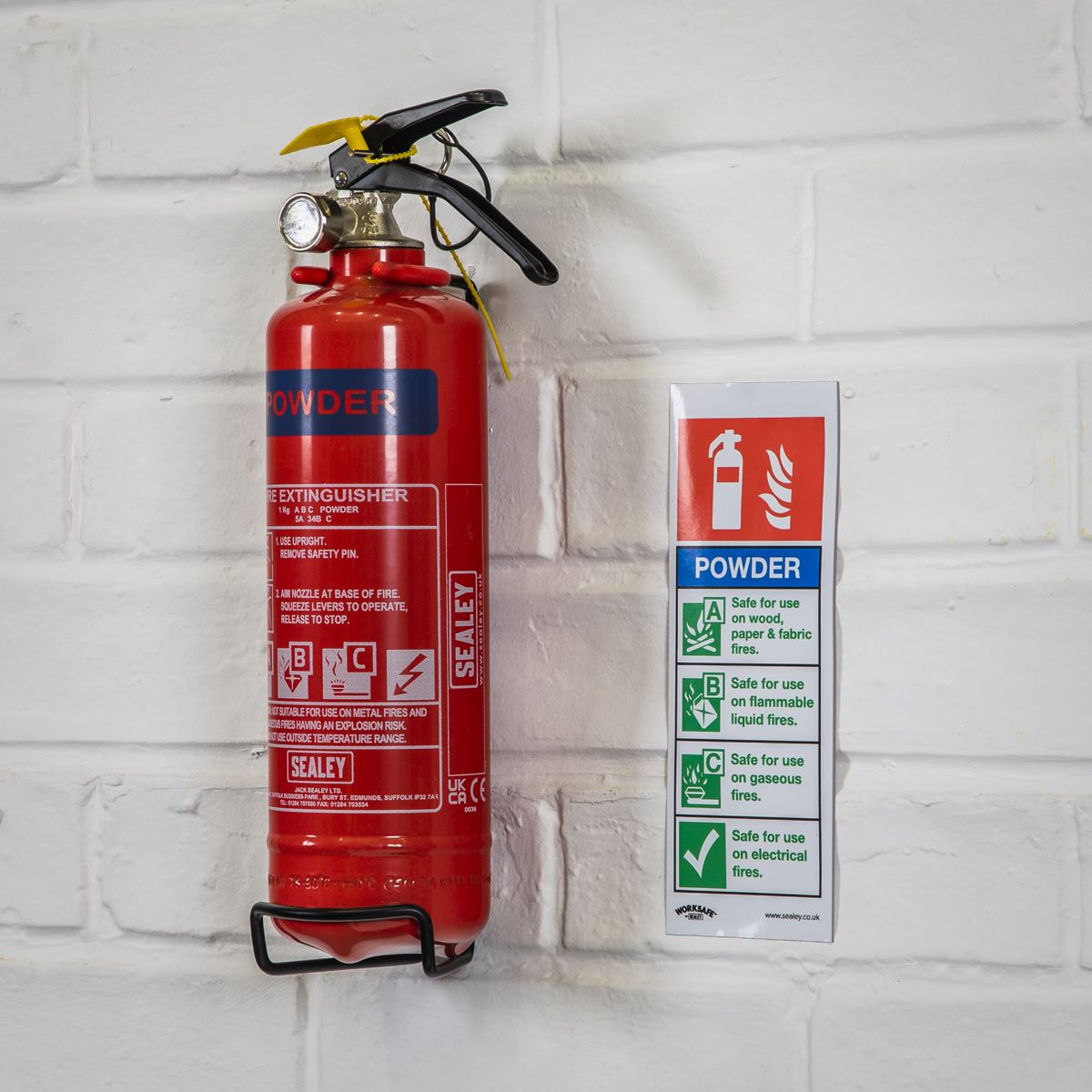 Worksafe by Sealey Safe Conditions Safety Sign - Powder Fire Extinguisher - Rigid Plastic