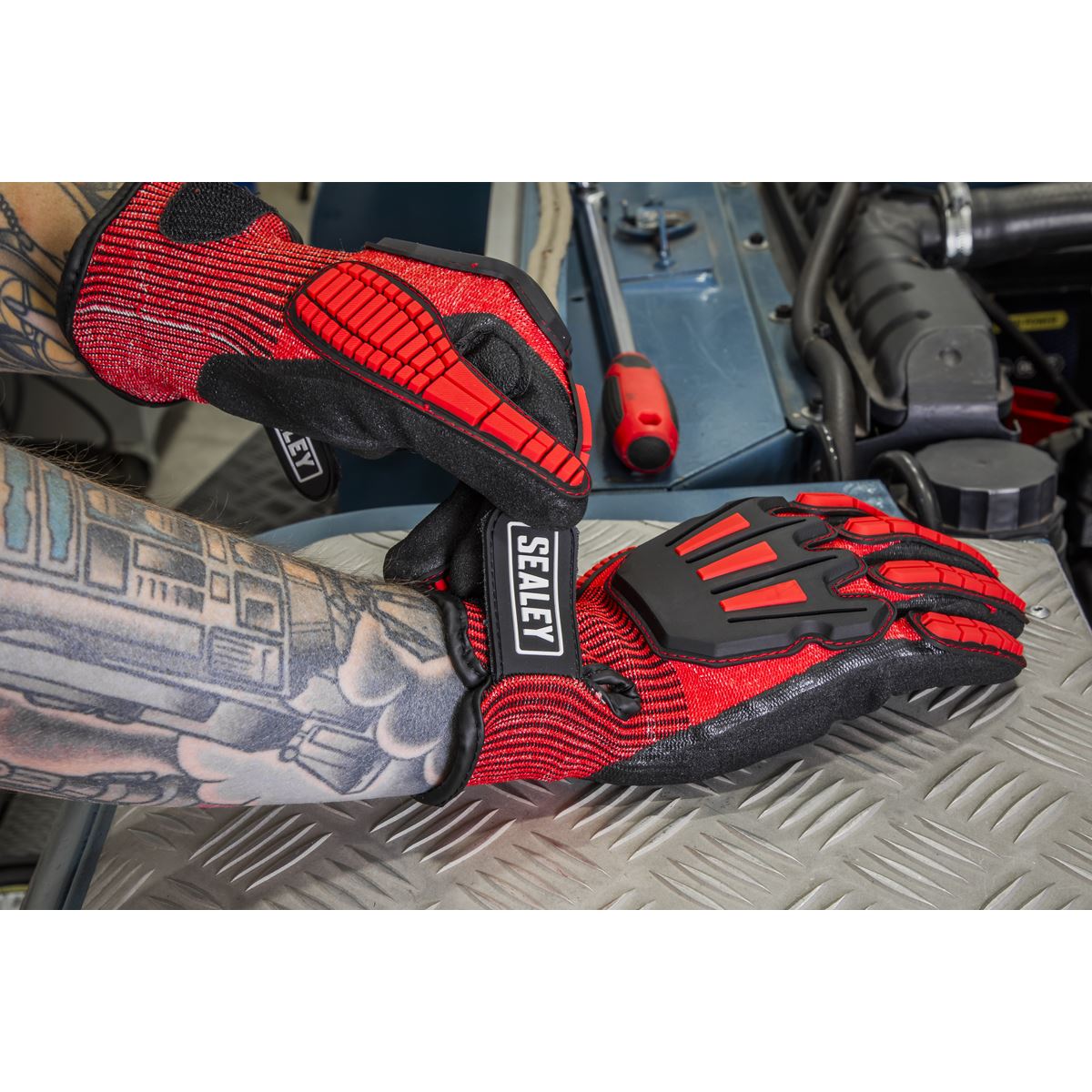 Sealey Cut & Impact Resistant Gloves - Large - Pair 