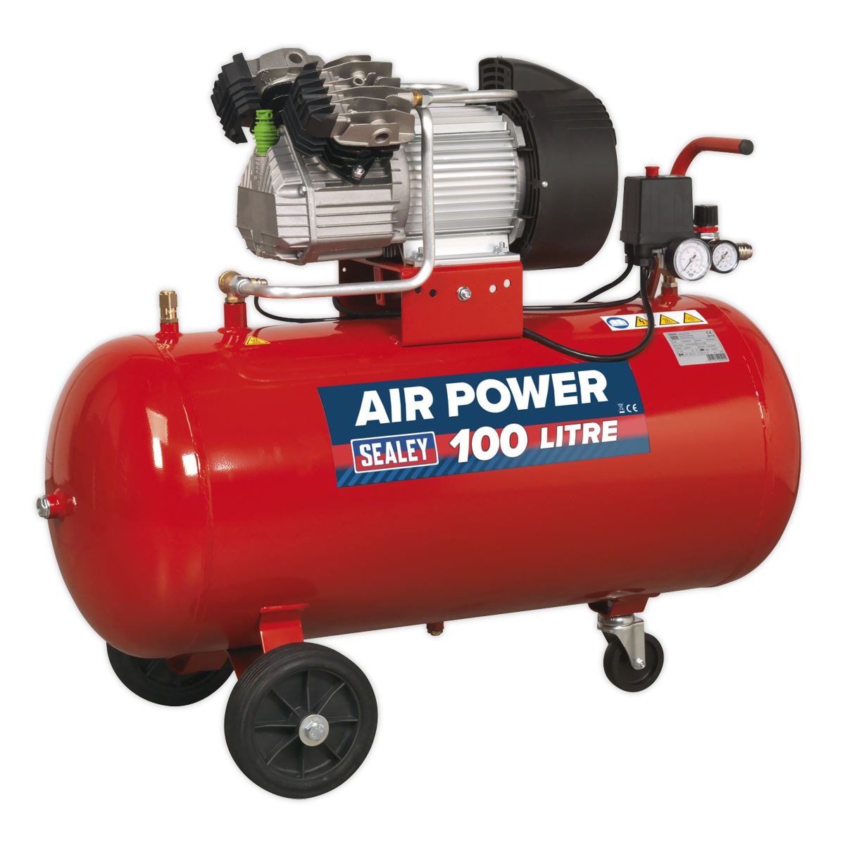 Sealey 100L V-Twin Direct Drive Air Compressor 3hp 