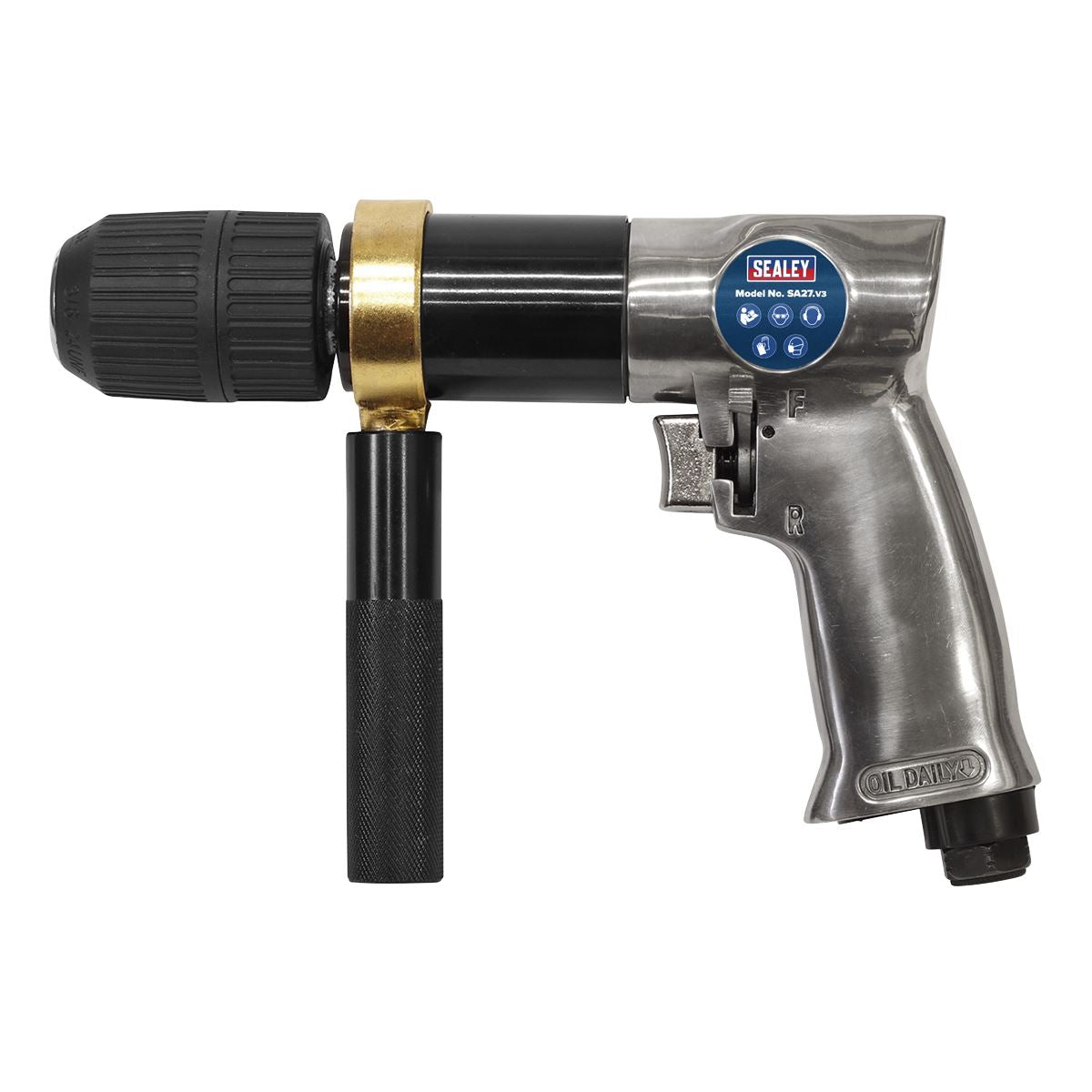 Sealey Air Drill Ø13mm 700rpm Reversible Keyless Chuck 