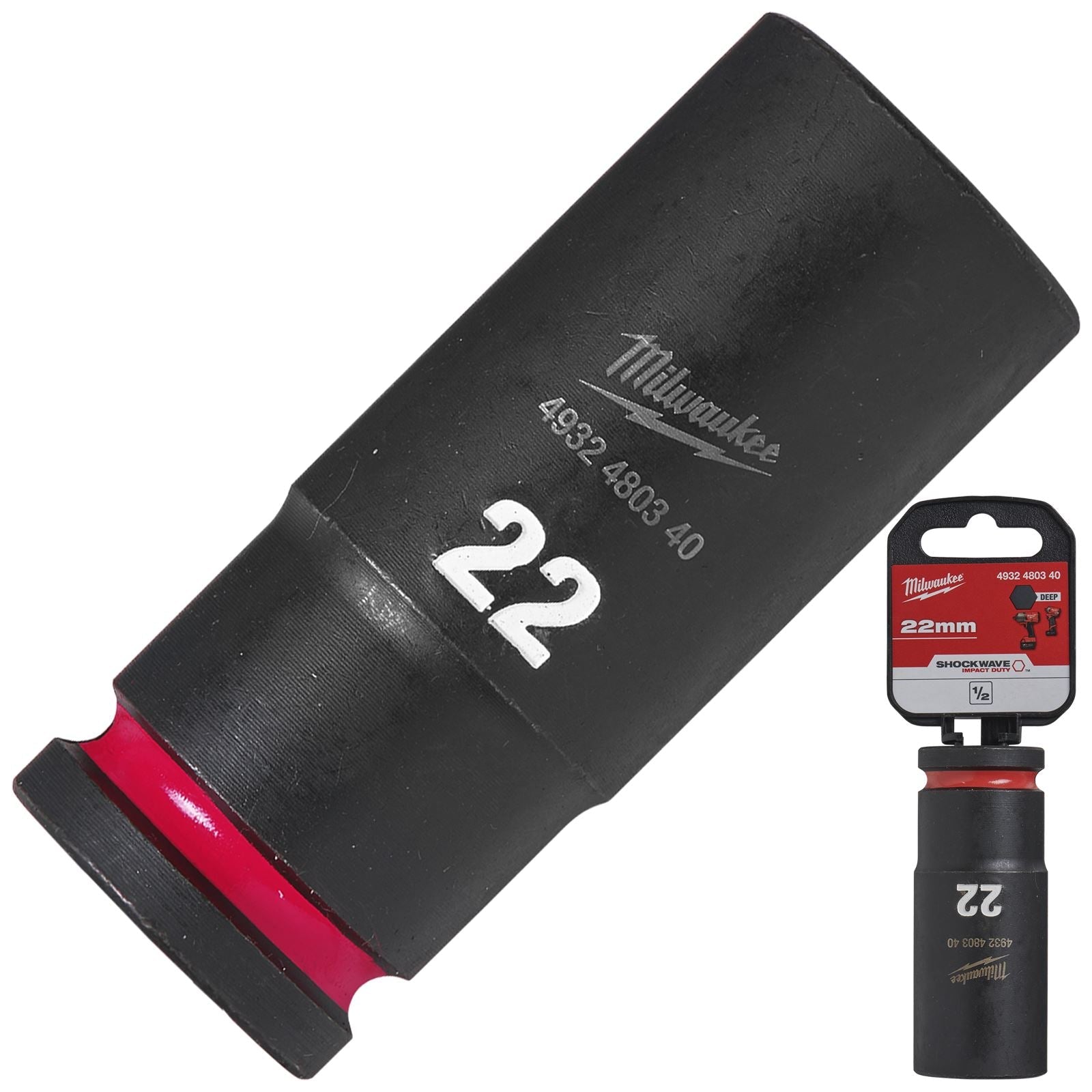 Milwaukee Impact Sockets Deep 1/2" Drive 8-36mm SHOCKWAVE Impact Duty 