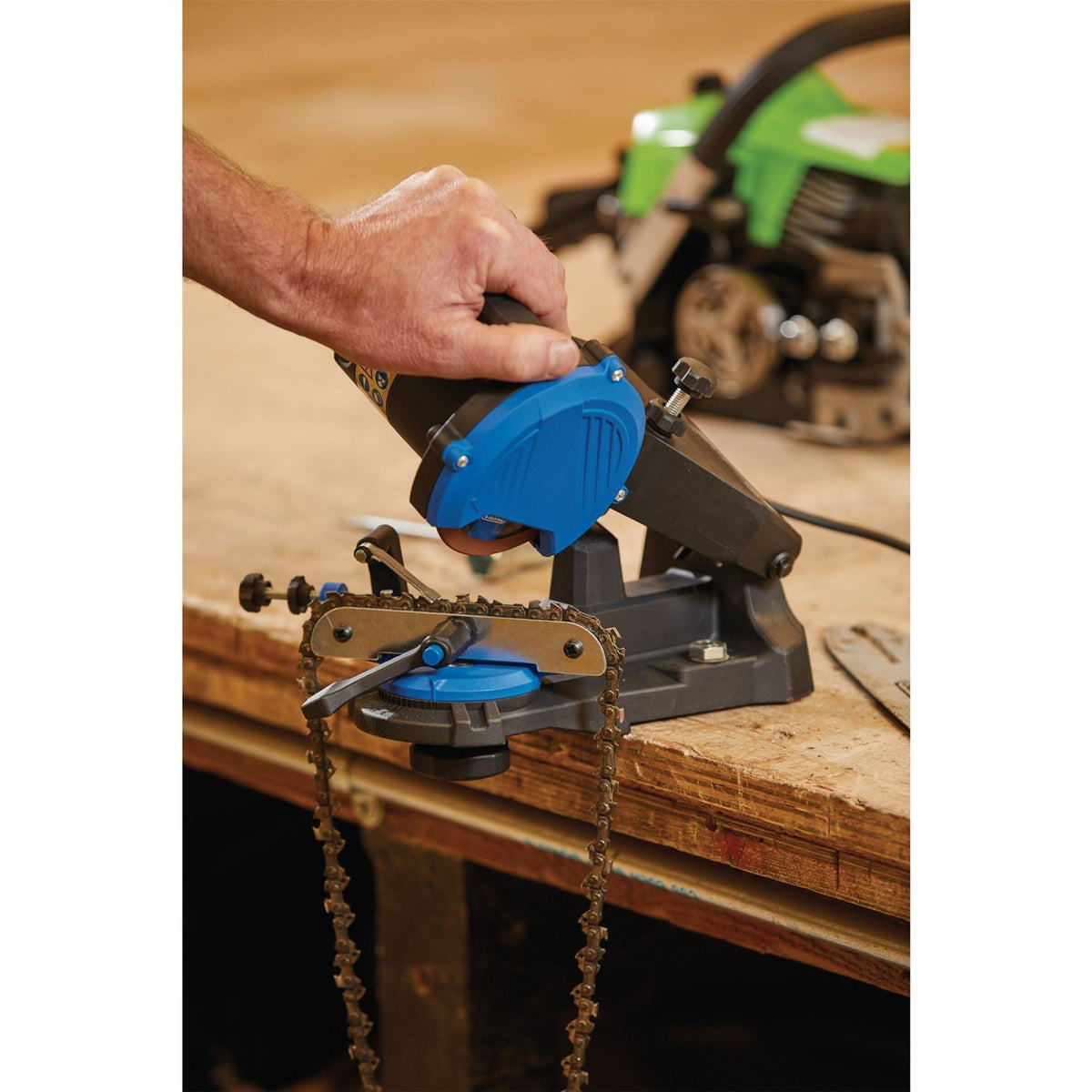Draper Storm Force 230V Chainsaw Blade Sharpener 85W 98485  White Rose Tools