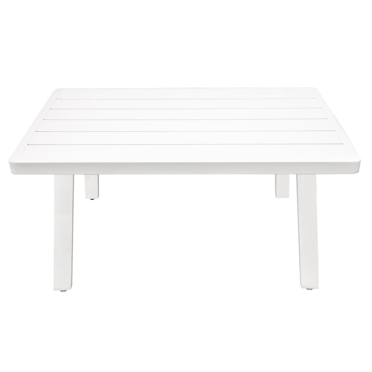 Dellonda Kyoto White 3-Piece Outdoor Garden Corner Sofa & Coffee Table Set