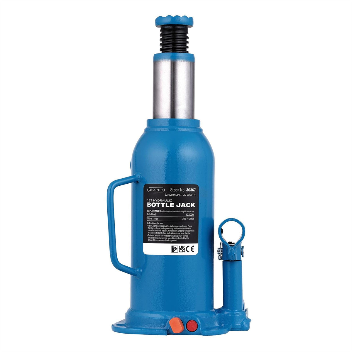 Draper Hydraulic Bottle Jack 12 Tonne 36367  White Rose Tools