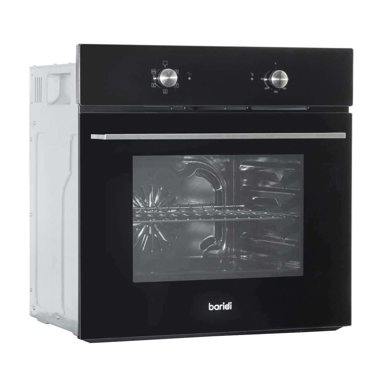 Baridi 60cm Built-In Five Function Fan Assisted Oven, 55L Capacity, Black