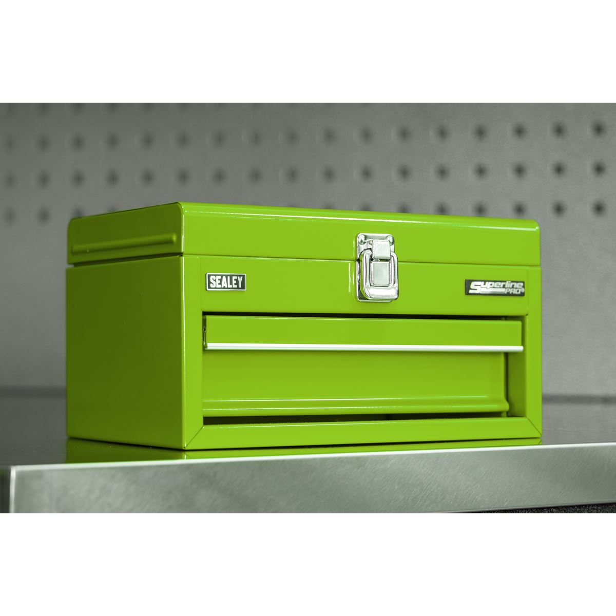 Sealey Superline Pro 1 Drawer Mini Toolbox Green  White Rose Tools