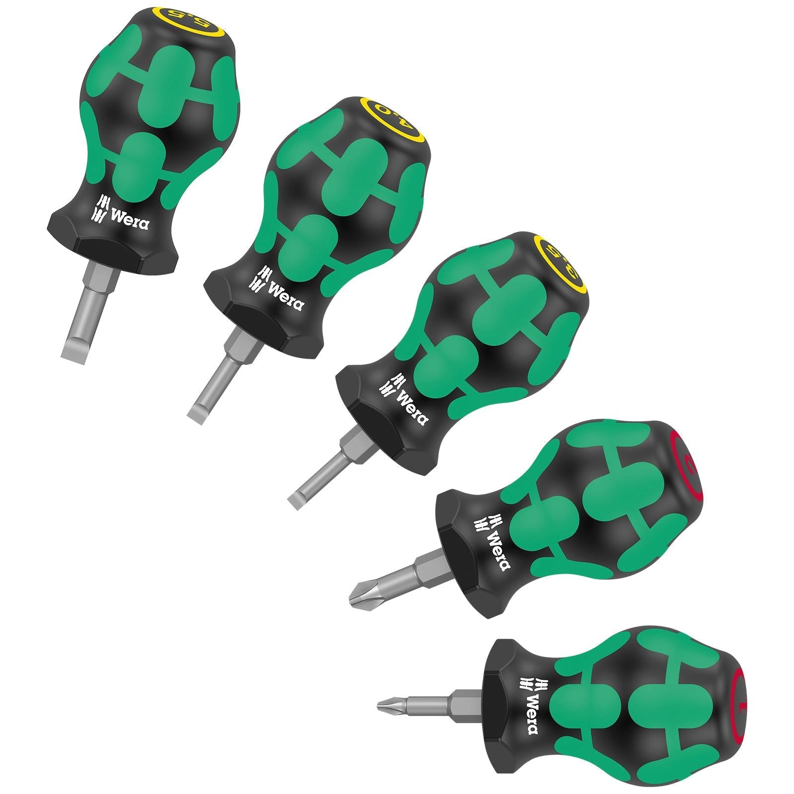 Wera Stubby Screwdriver Set 1 5 Piece Phillips Slotted 