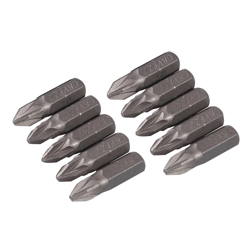 Silverline Pozidriv Cr-V Screwdriver Bits 10pk PZ2 SB207