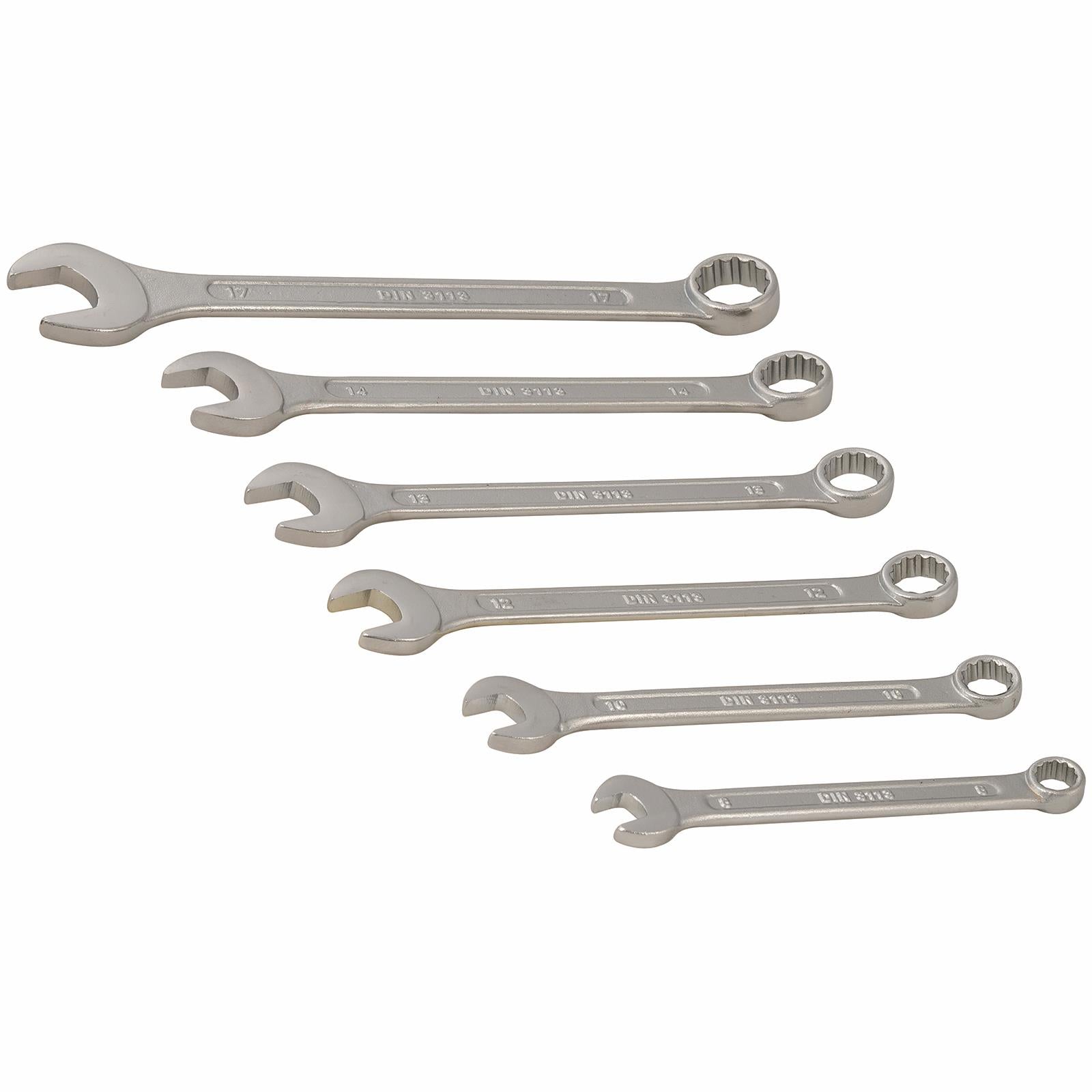 Silverline Combination Metric Spanner Set 6 Piece 8-17mm
