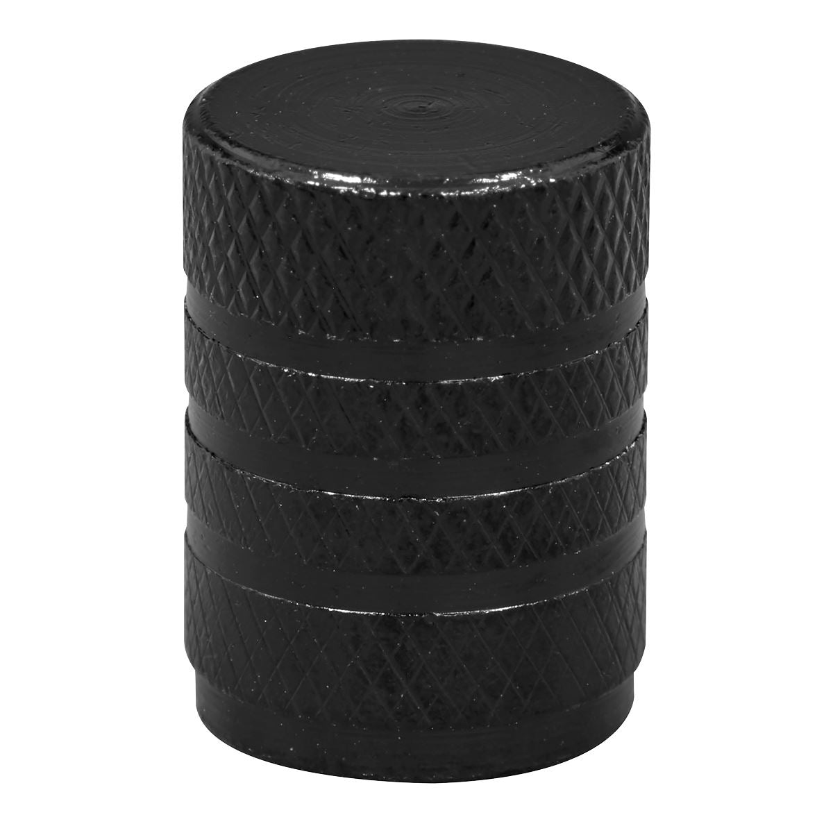 Sealey Aluminium Valve Cap 4pc - Black Anodised