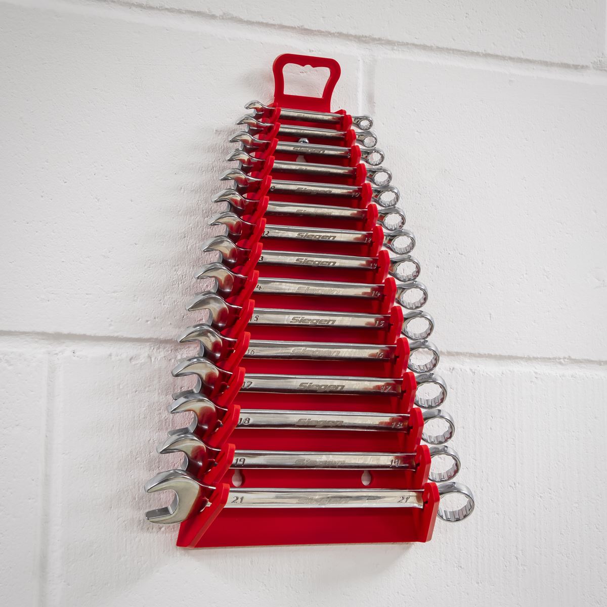 Sealey Premier 15 Capacity Reverse Spanner Rack Non Marking Wall Mounted Storage 