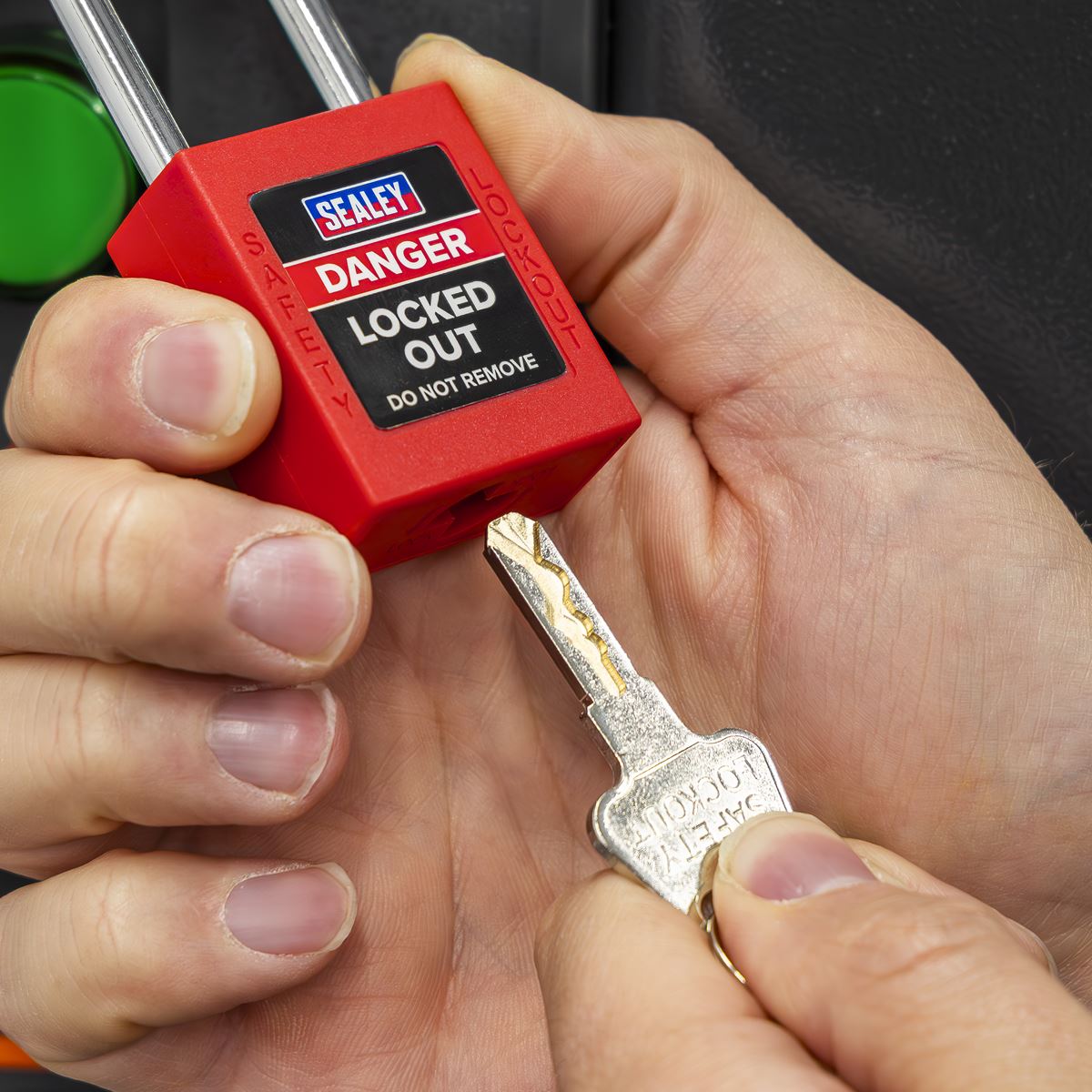 Sealey Safety Lockout Padlock - Long Shackle  White Rose Tools