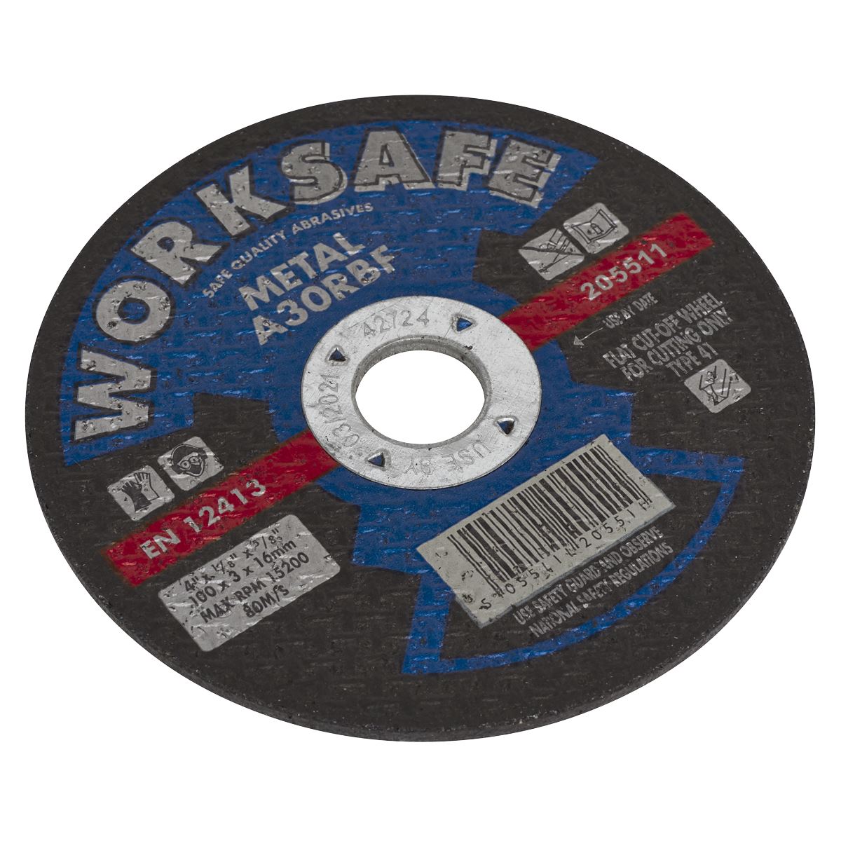 Worksafe by Sealey Cutting Disc Flat Metal Ø100 x 3.2 x Ø16mm