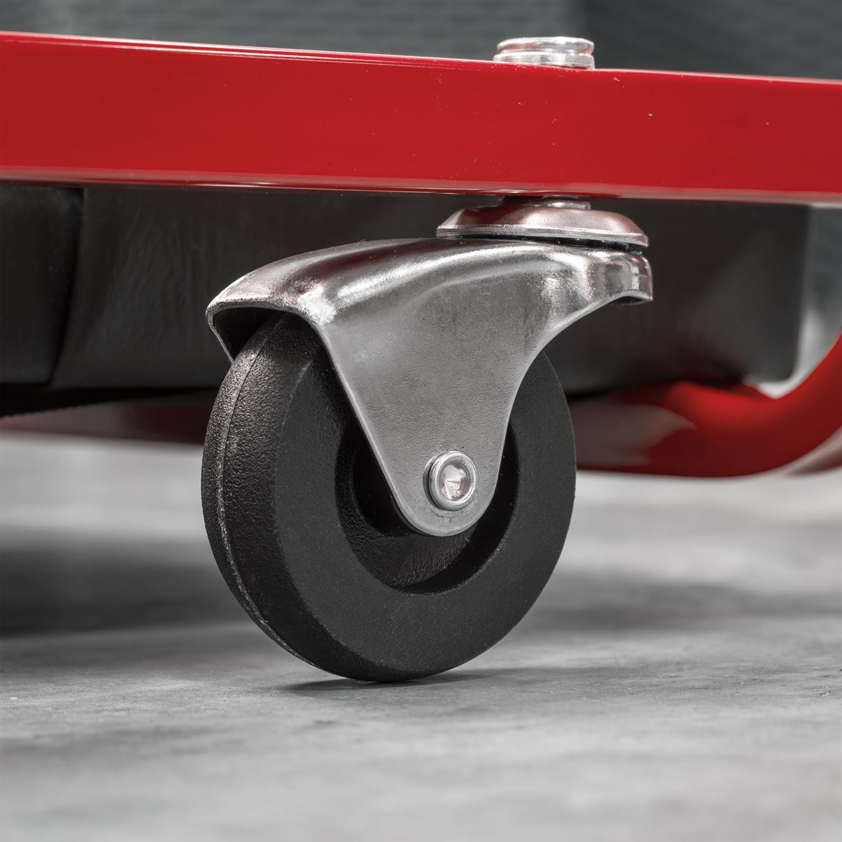 Sealey 36" Deluxe American-Style Creeper with Steel Frame & 6 Wheels - Red