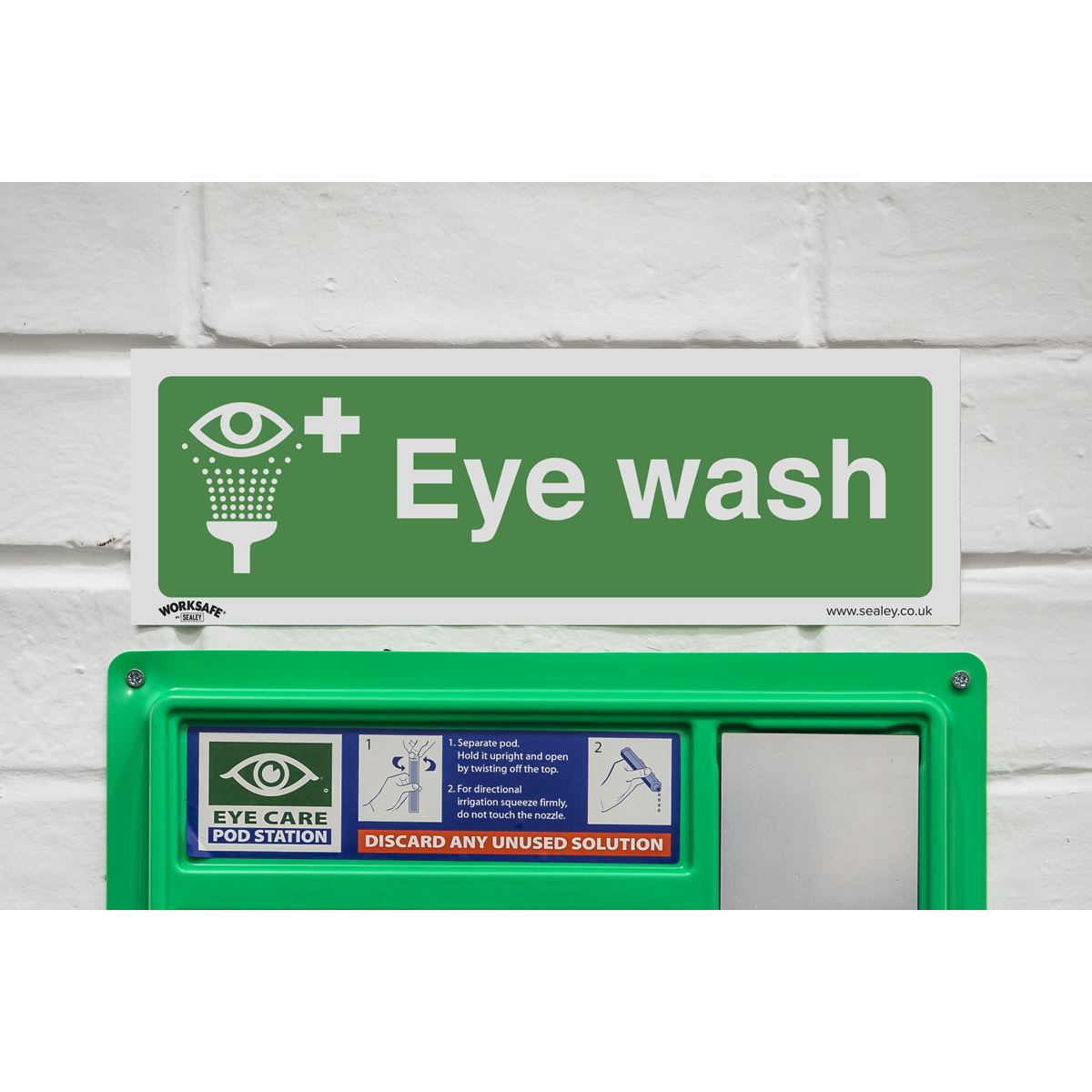 Worksafe by Sealey Safe Conditions Safety Sign - Eye Wash - Rigid Plastic