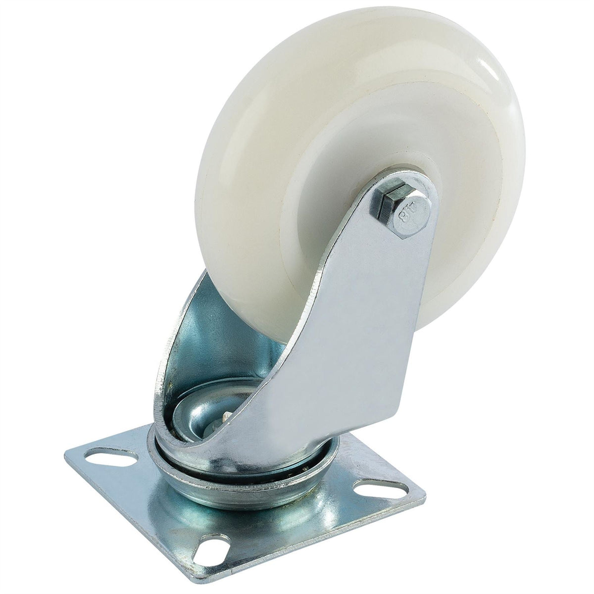 Draper Swivel Plate Fixing Nylon Wheel 100mm Diameter S.W.L. 125kg 65503  White Rose Tools