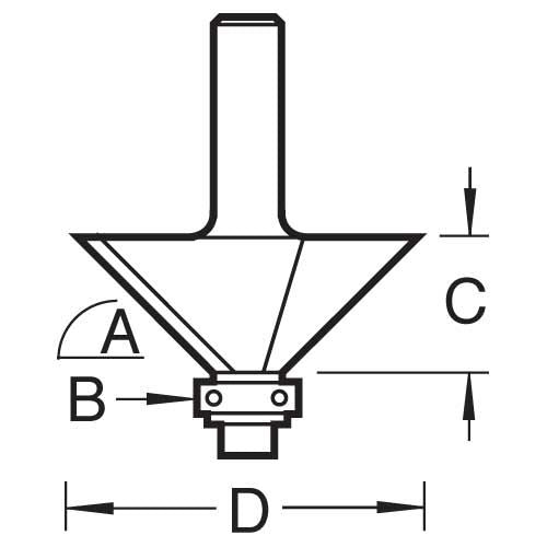 Trend Self Guided Chamfer Angle=45 Degrees X 12.7mm Cut C049X1/4TC 