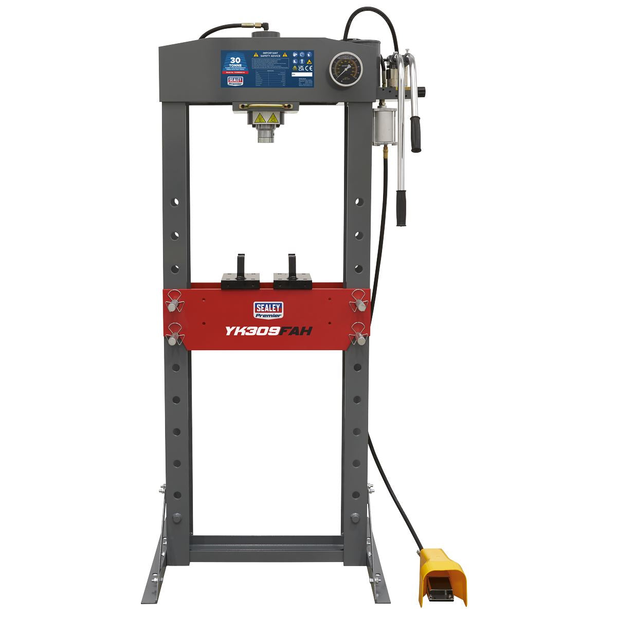 Sealey Premier Premier Air/Hydraulic Floor Type Press with Foot Pedal 30 Tonne 