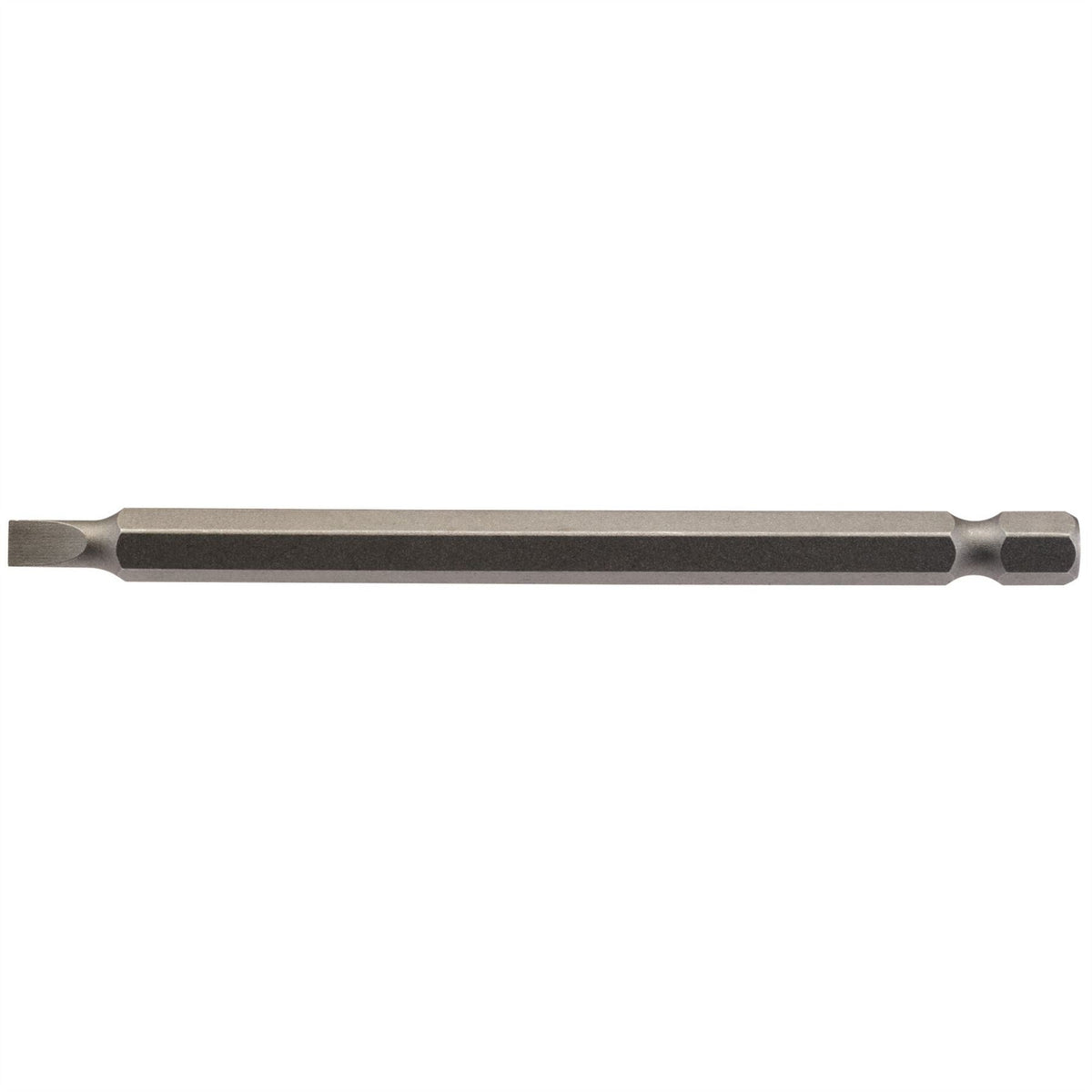 Draper Plain Slot Insert Bit 4.5mm 1/4" Hex 100mm Long (Pack of 1) 64344  White Rose Tools