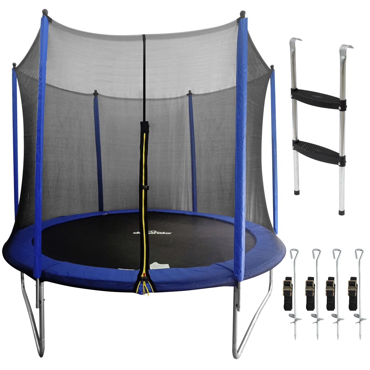Dellonda 10ft Heavy-Duty Outdoor Trampoline for Kids with Safety Enclosure Net, Includes Anchor Kit & Ladder