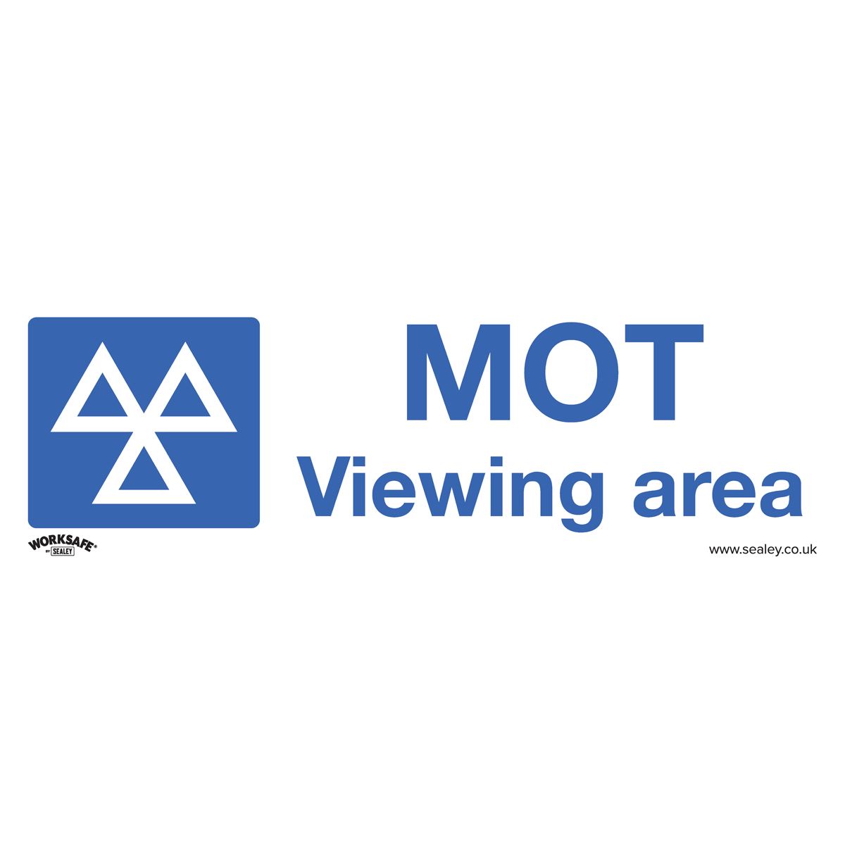Worksafe by Sealey Warning Safety Sign - MOT Viewing Area - Self-Adhesive Vinyl 
