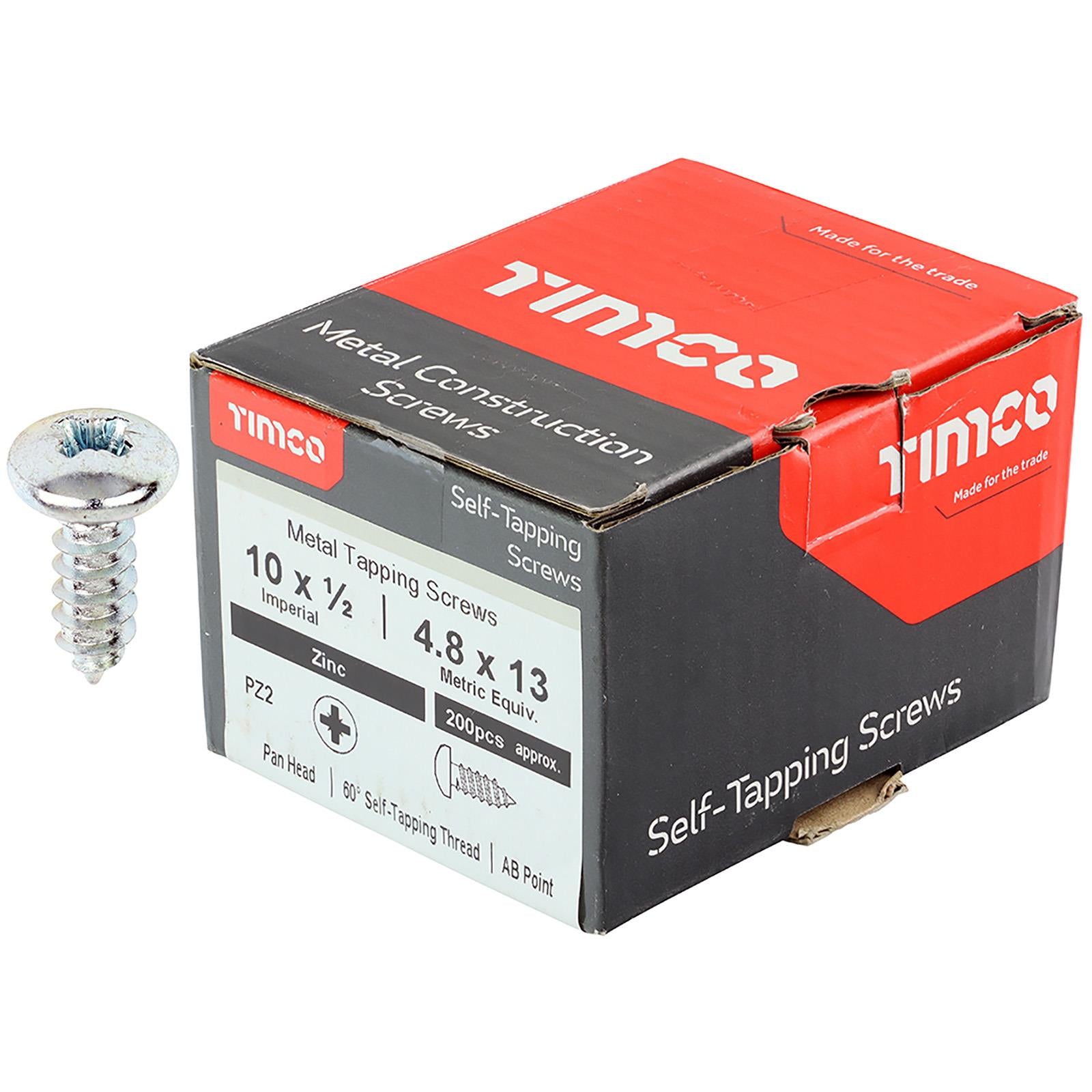 TIMCO Self Tapping Screws Pan Head Zinc Pozi - Choose Size