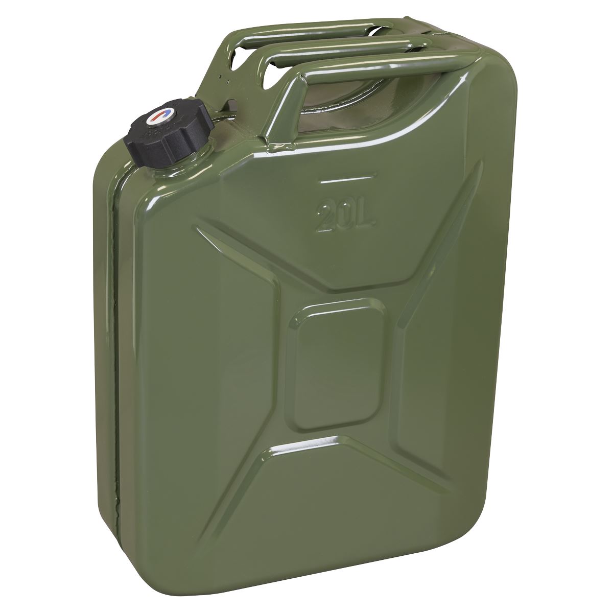 Sealey Screw Cap Metal Jerry Can 20L - Green