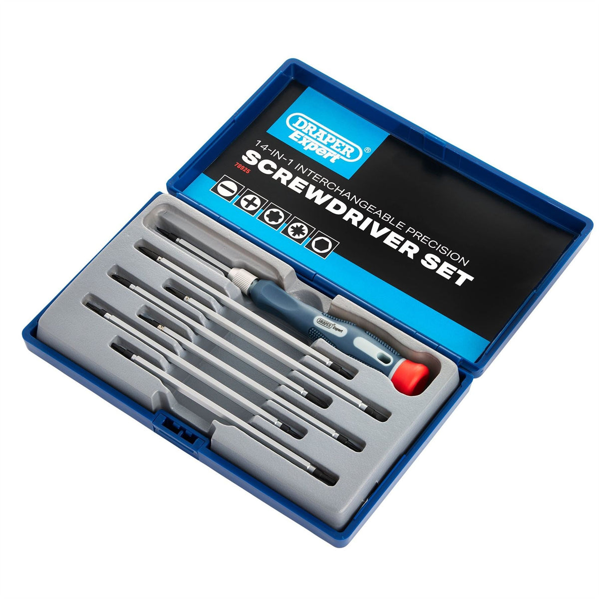 Draper Expert 14 in 1 Reversible Precision Screwdriver Set 78925  White Rose Tools