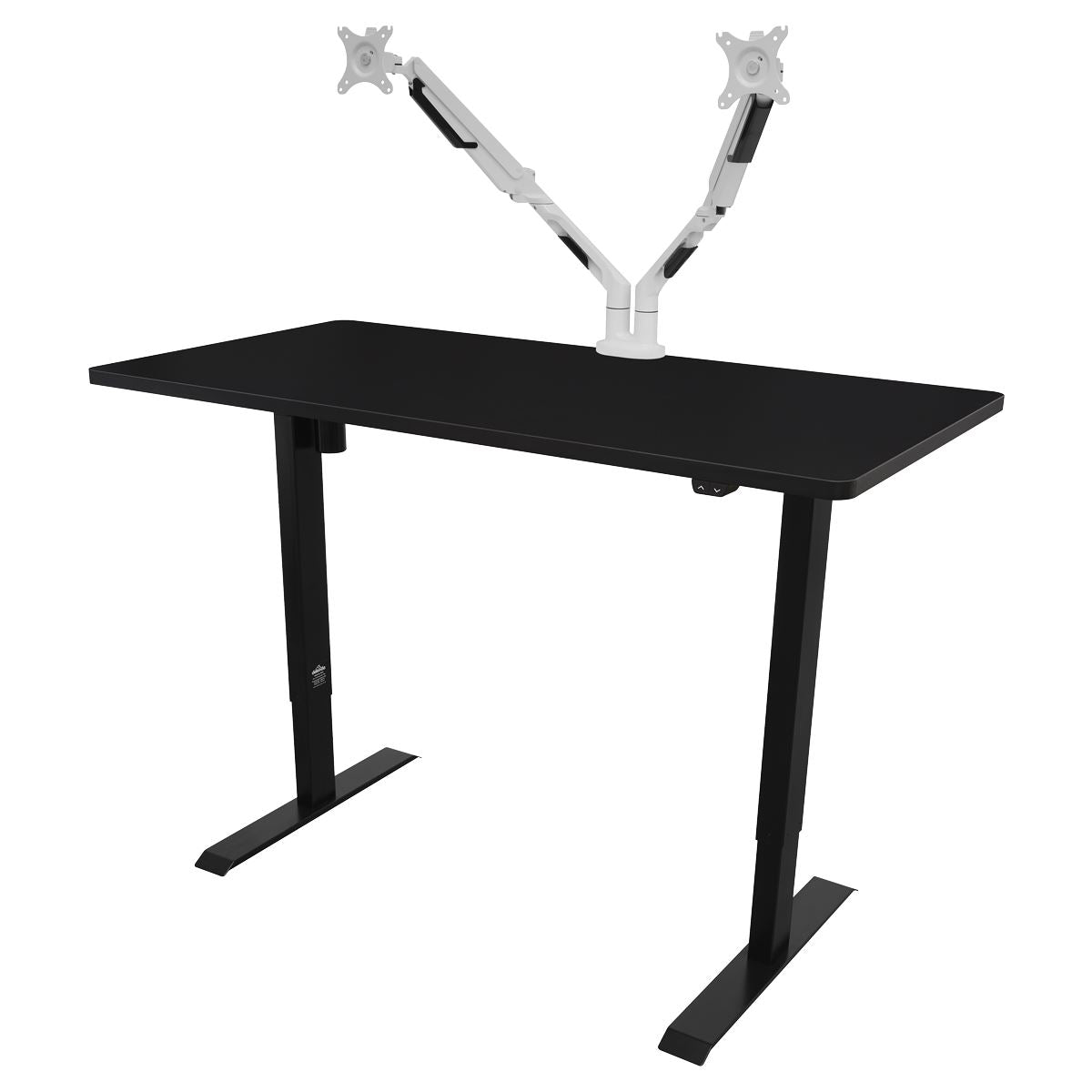 Dellonda Black Electric Height Adjustable Standing Desk, Quiet, Home Office, 1400x700mm