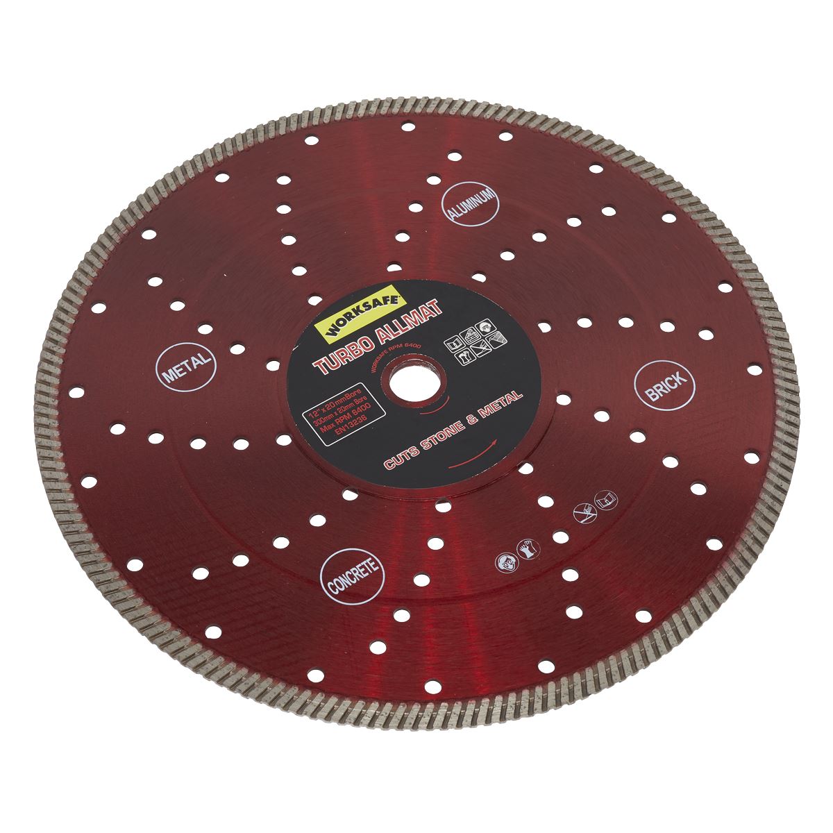 Worksafe by Sealey Turbo Allmat Diamond Blade Ø300 x Ø20mm