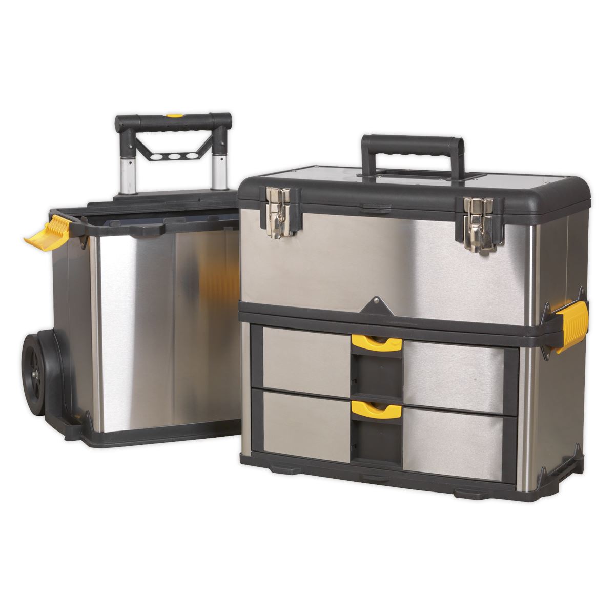 Sealey Mobile Stainless Steel/Composite Toolbox - 3 Compartment 