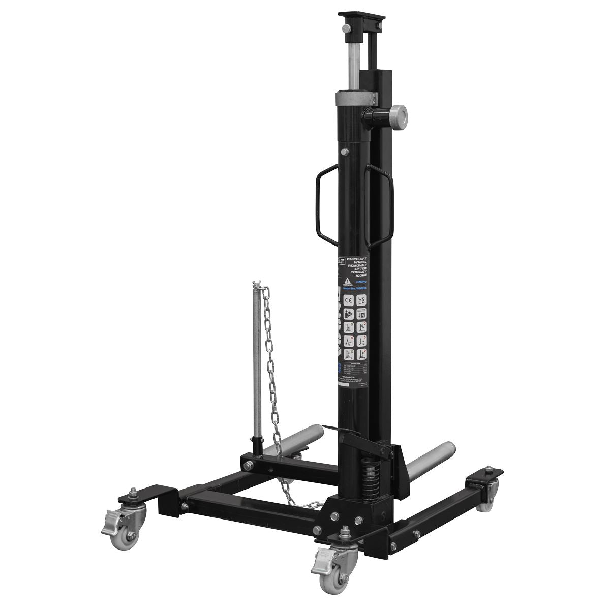 Sealey Viking Quick Lift Wheel Removal/Lifter Trolley 100kg Capacity  White Rose Tools