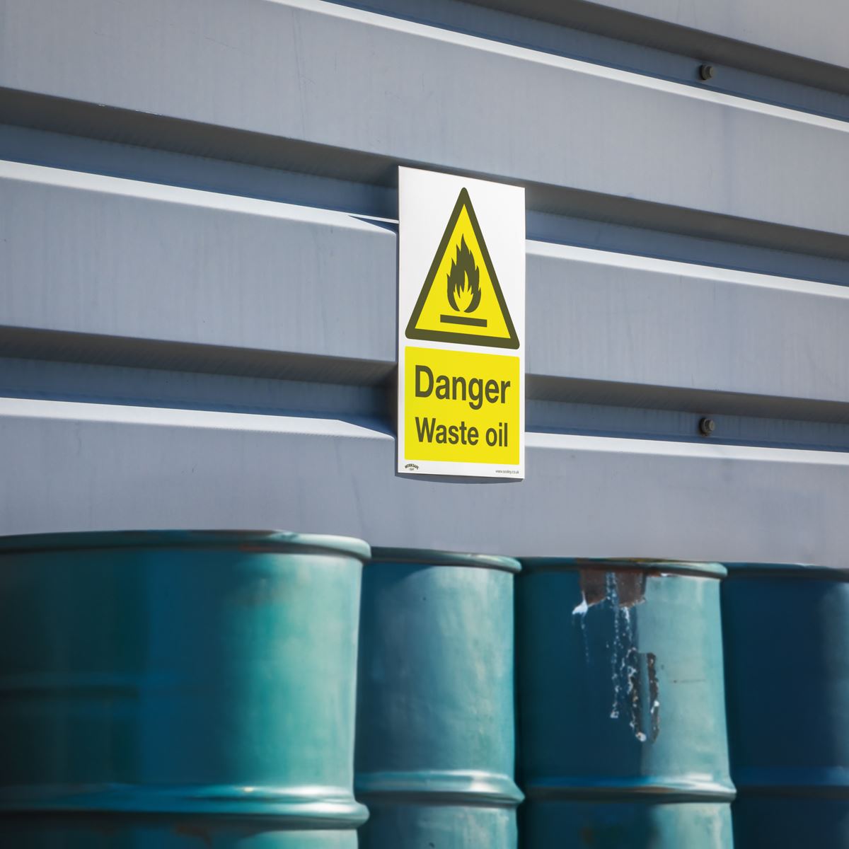 Worksafe by Sealey Warning Safety Sign - Danger Waste Oil - Rigid Plastic