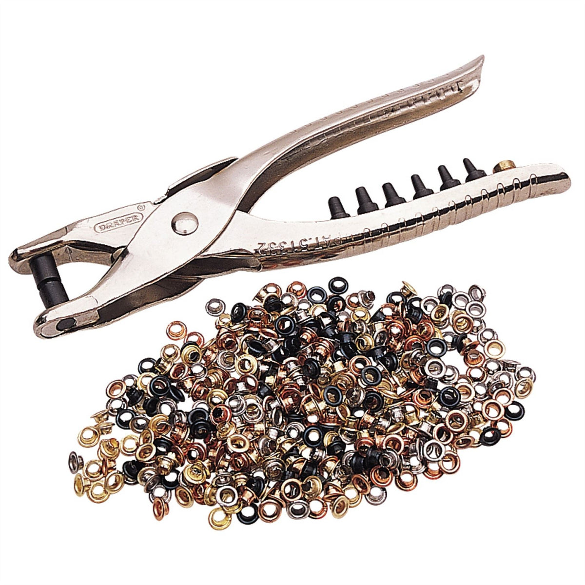 Draper Interchangeable Hole Punch and Eyelet Pliers 210mm 31096  White Rose Tools