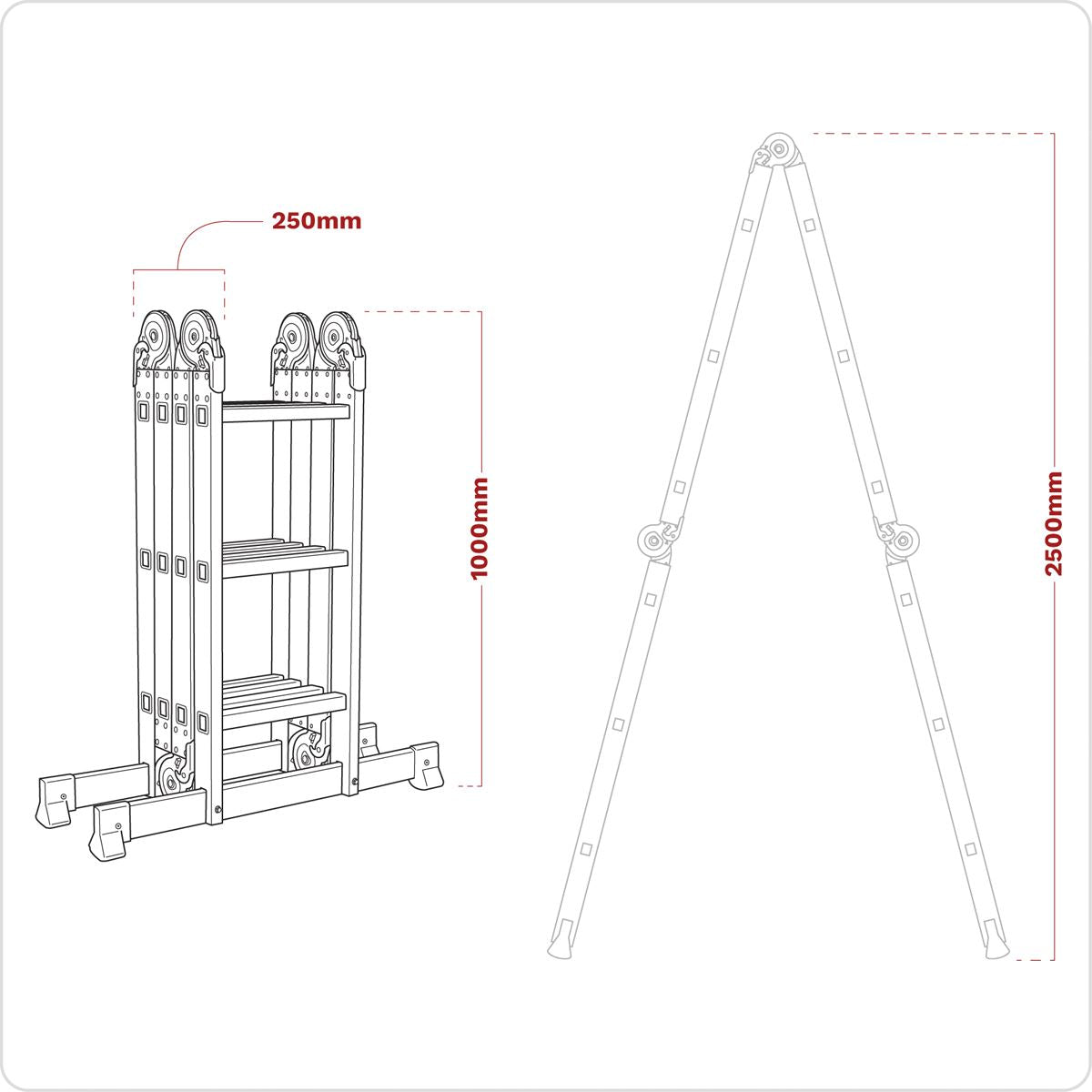 Sealey Aluminium Folding Platform Ladder 4-Way EN 131 