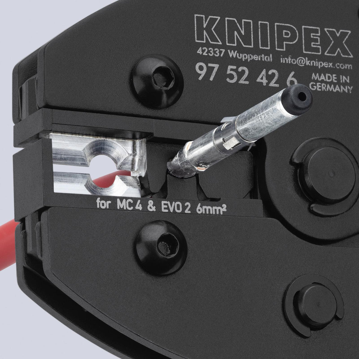 KNIPEX PreciForce Crimping Pliers for MC4®/MC4® Evo 2 Connectors 220mm 97 52 42 6 SB  White Rose Tools