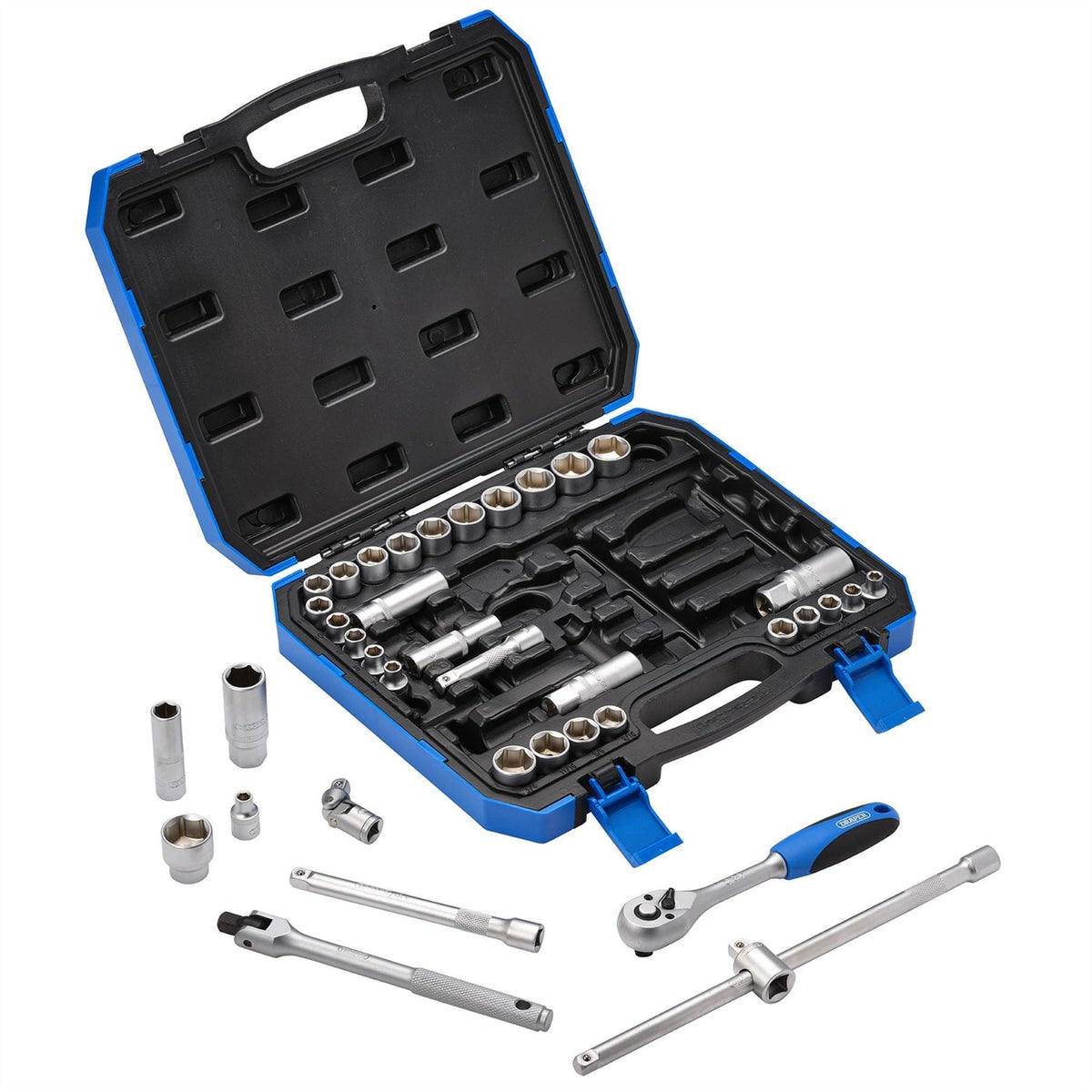 Draper Combined MM/AF Socket Set 3/8" Sq. Dr. (39 Piece) 16361  White Rose Tools