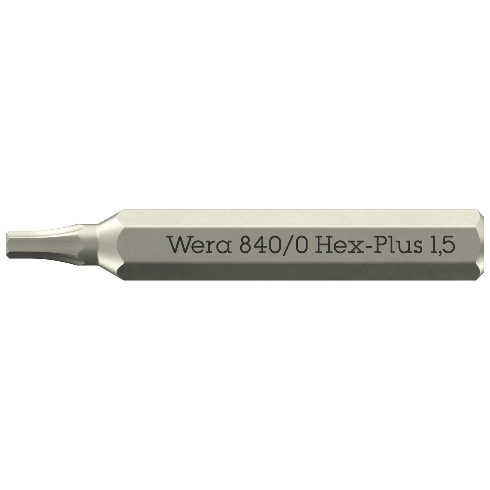 Wera Micro Precision Screwdriver Bits with 4mm Hex Drive Phillips Pozi Slotted Hex Torx - Choose Size  White Rose Tools