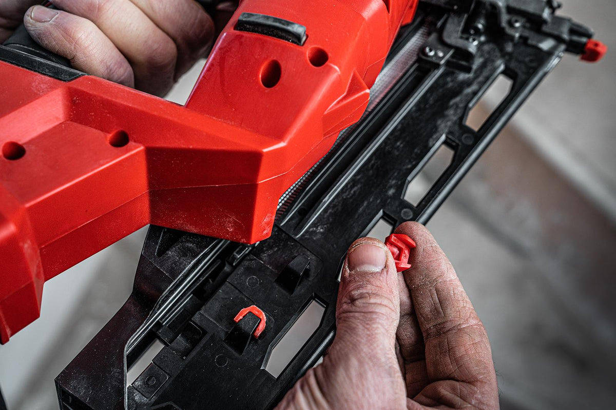 Milwaukee M18 18V FUEL 16 Gauge Angled Nail Finishing Nailer 2-Mode Bare Unit M18FN16GA-0  White Rose Tools
