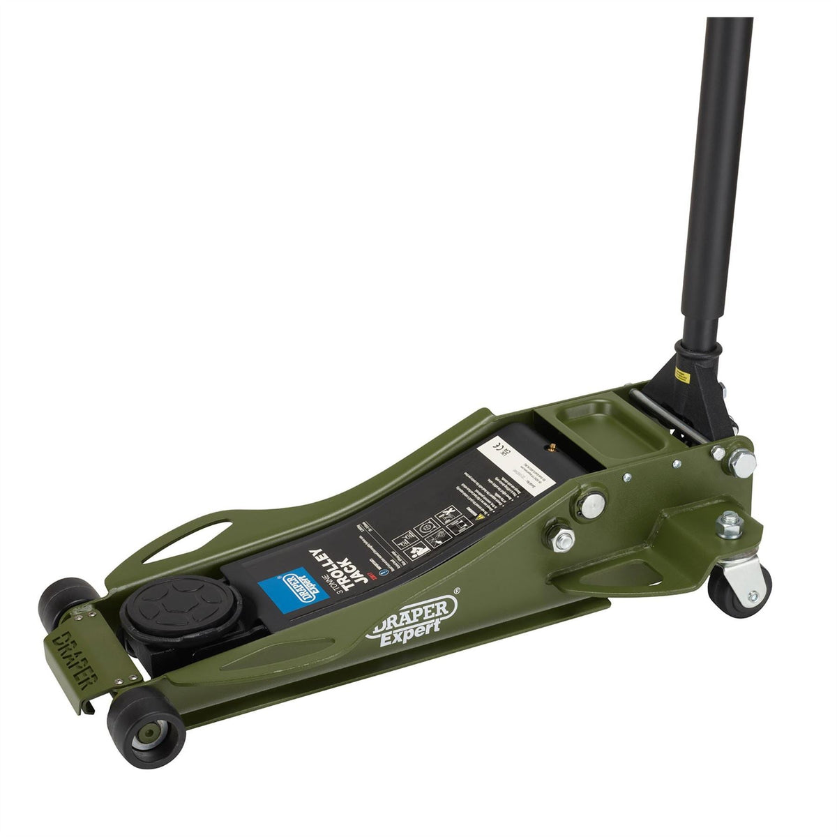 Draper Expert Professional Low Profile Fast Lift Garage Trolley Jack 3 Tonne Green 23817  White Rose Tools