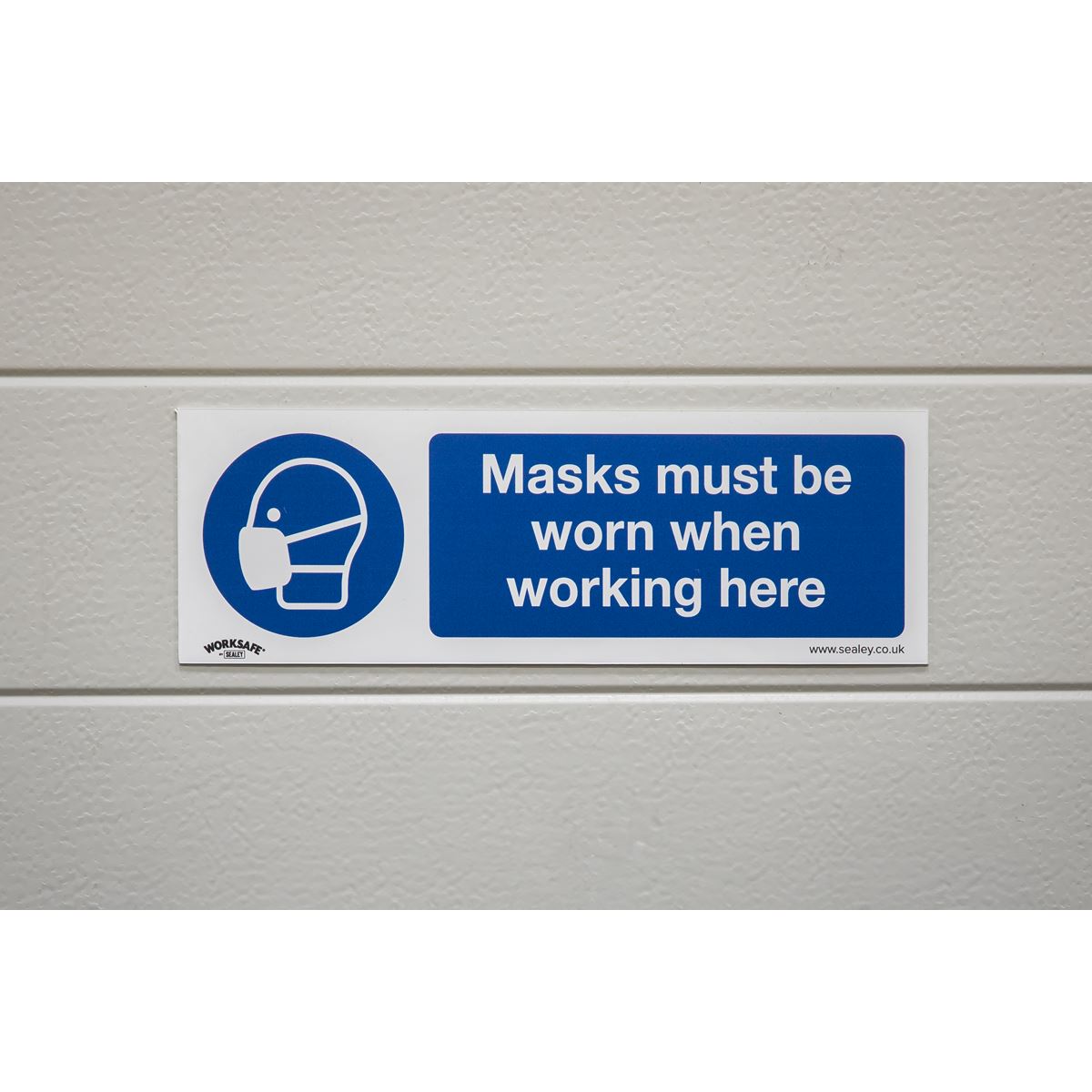 Worksafe by Sealey Mandatory Safety Sign - Masks Must Be Worn - Rigid Plastic