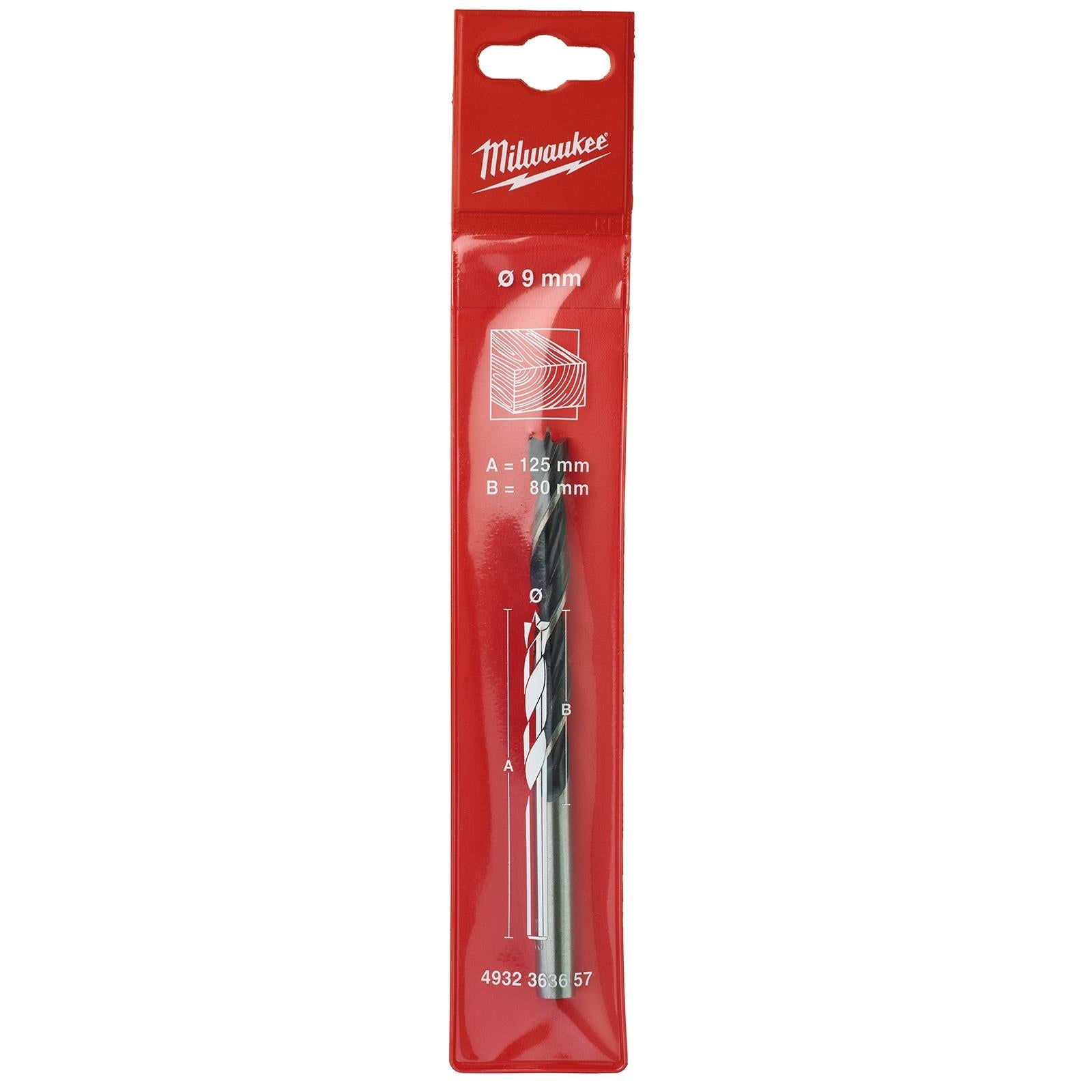 Milwaukee Lip and Spur Brad Point Wood Drill Bits 