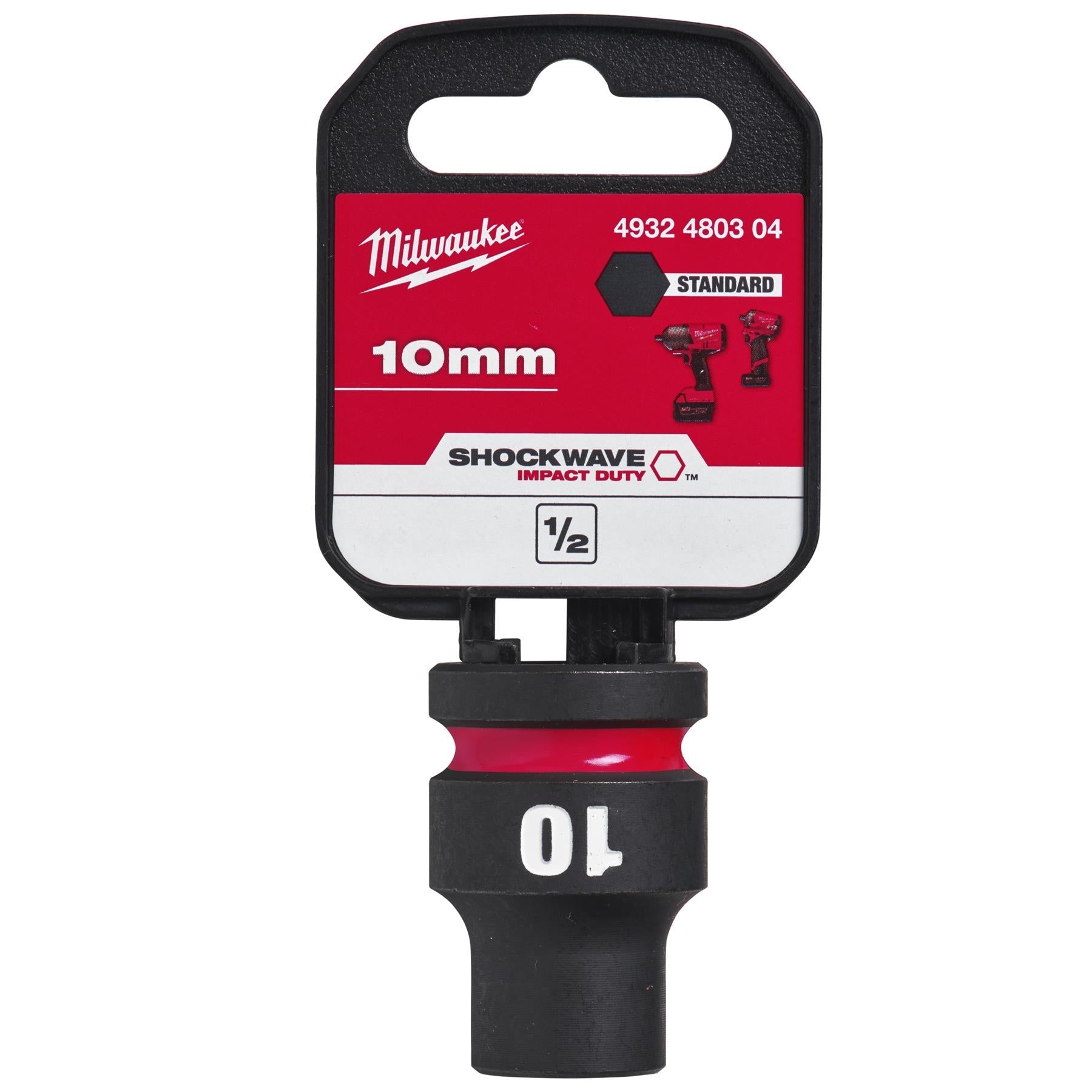 Milwaukee Impact Sockets Standard 1/2" Drive 8-32mm SHOCKWAVE Impact Duty 