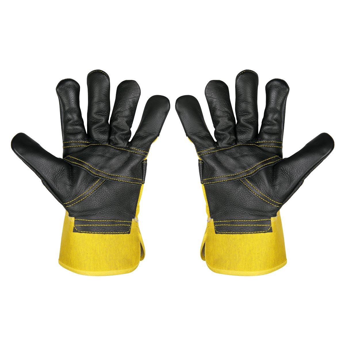 Worksafe by Sealey Rigger's Gloves Hide Palm - Pack of 6 Pairs